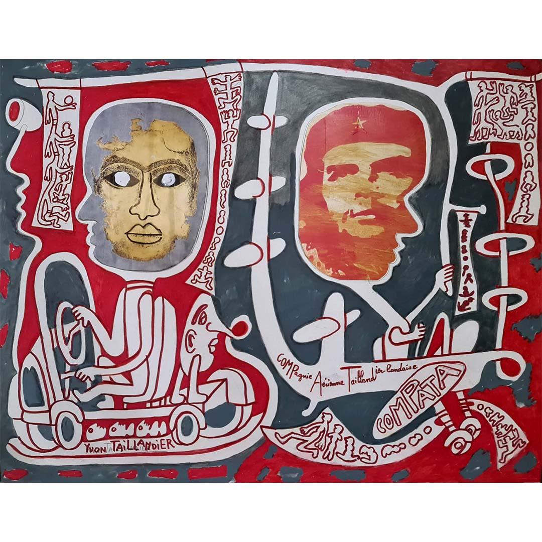 Circa 1980 mixed media by Taillandier - Compagnie aérienne Taillandierlandaise