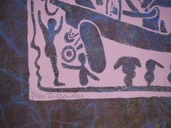 Eine Welt in luftiger Höhe - Original handsignierter Siebdruck