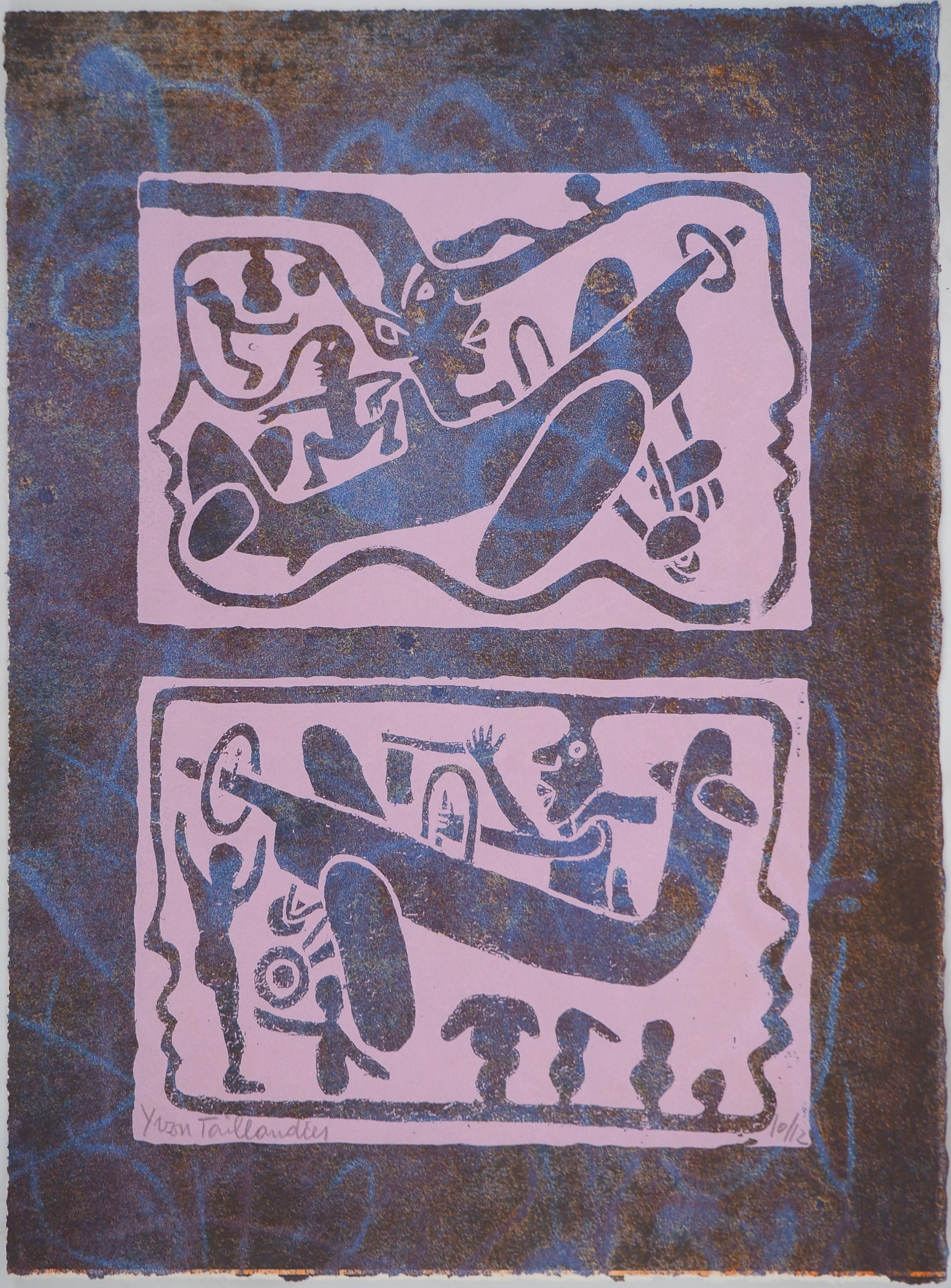 Yvon Taillandier Figurative Print - A World at Altitude - Original Handsigned Screen Print