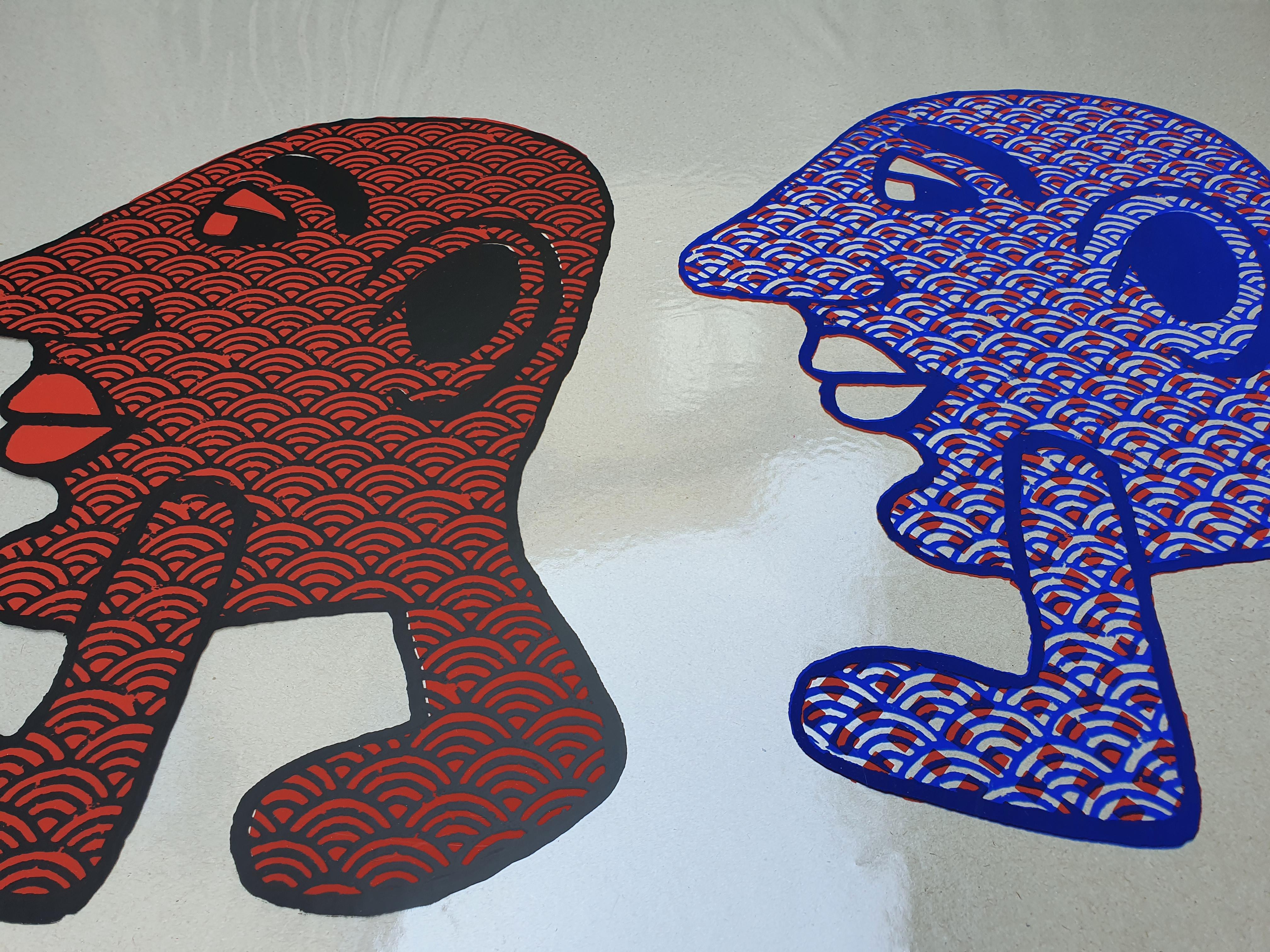Capitipede Duo 3 - screen printing - 2015 - Print by Yvon Taillandier
