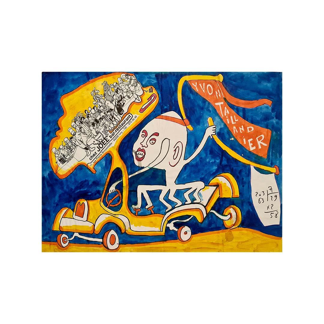 Quadro originale di Yvon Taillandier - Chez Joel Bar Restaurant Ivry in vendita 3