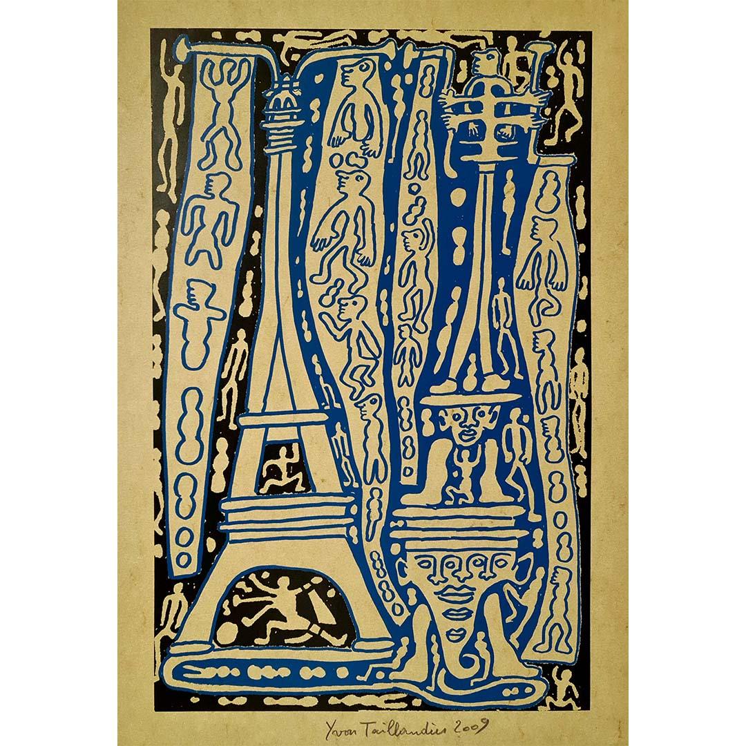 Original serigraphy of Yvon Taillandier representing the Eiffel Tower - Abstract For Sale 1