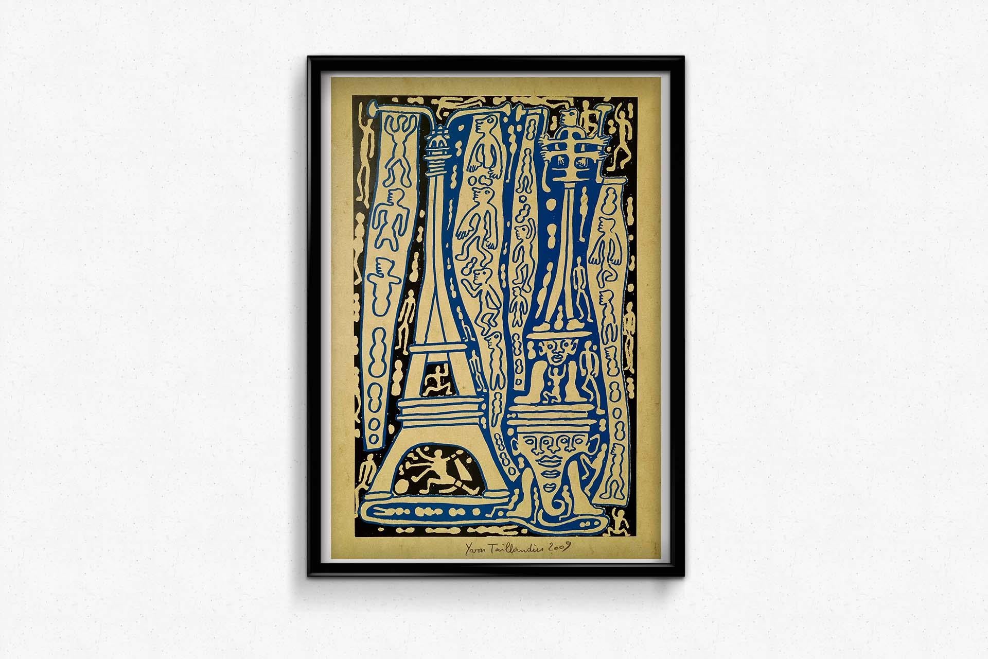 Original serigraphy of Yvon Taillandier representing the Eiffel Tower - Abstract For Sale 3