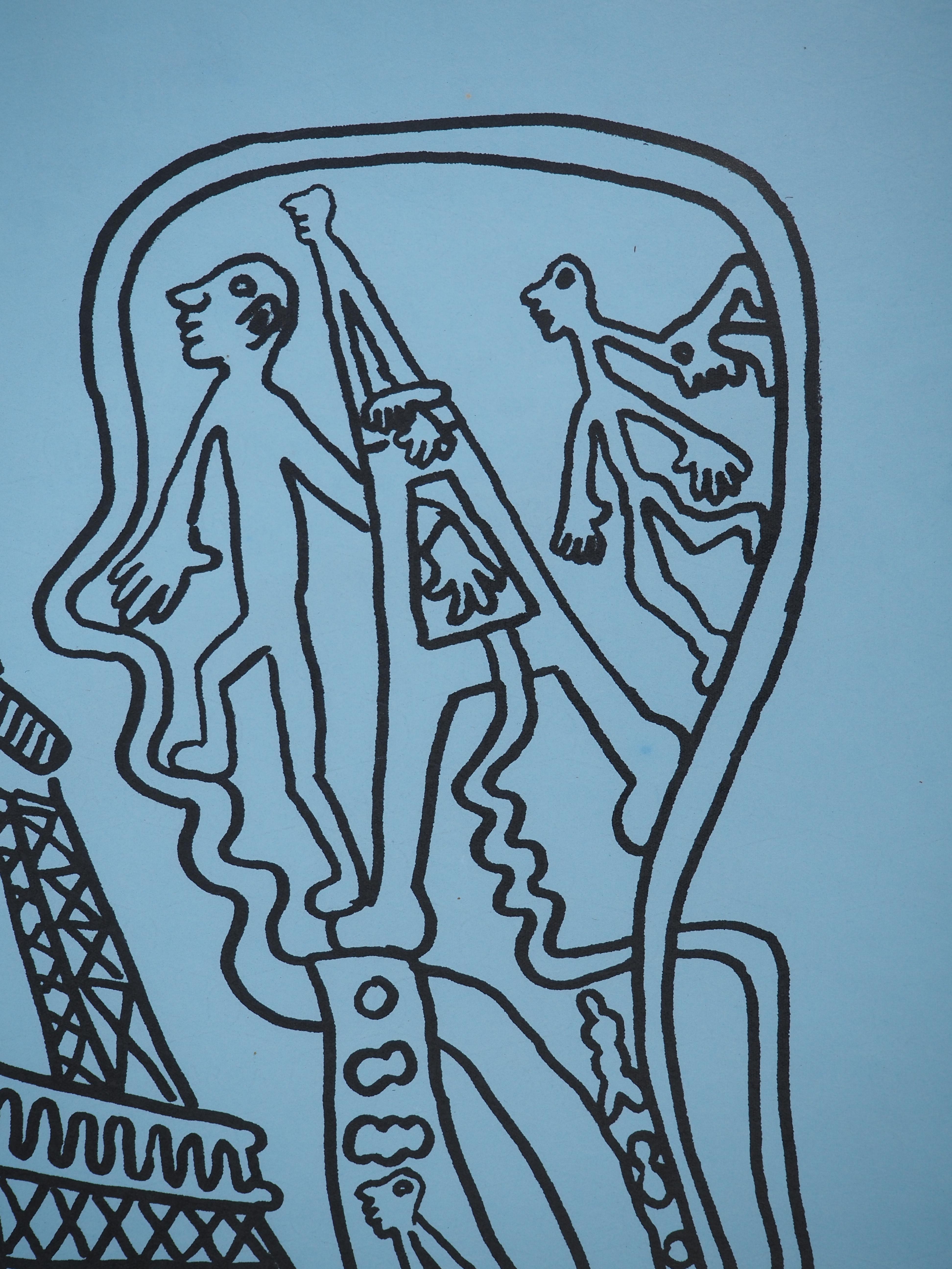 Paris, The Black Eiffel Tower - Original Handsigned Screen Print For Sale 1