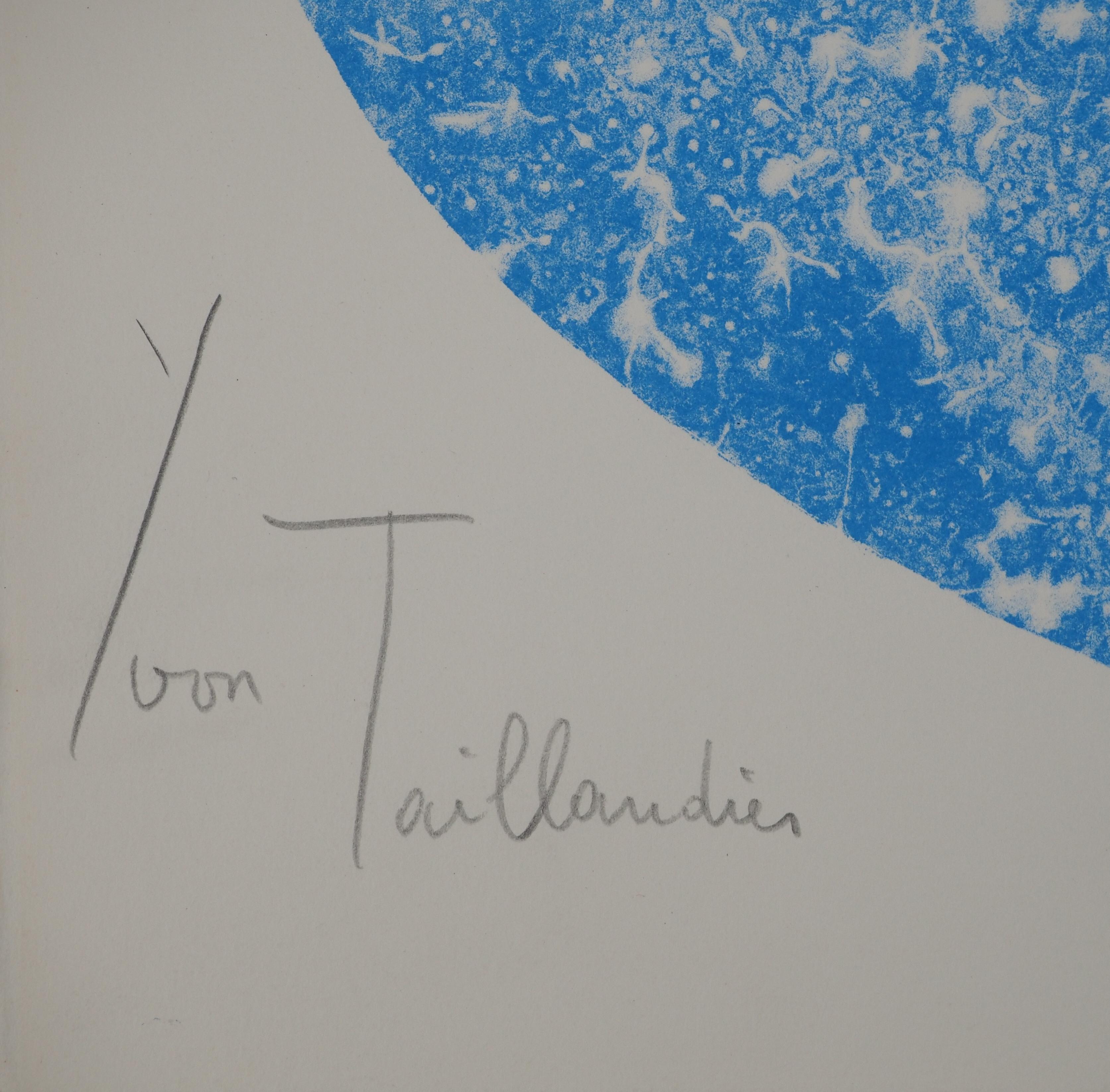 Der Katzenbuckel in einem Oval - Original handsignierter Siebdruck – Print von Yvon Taillandier