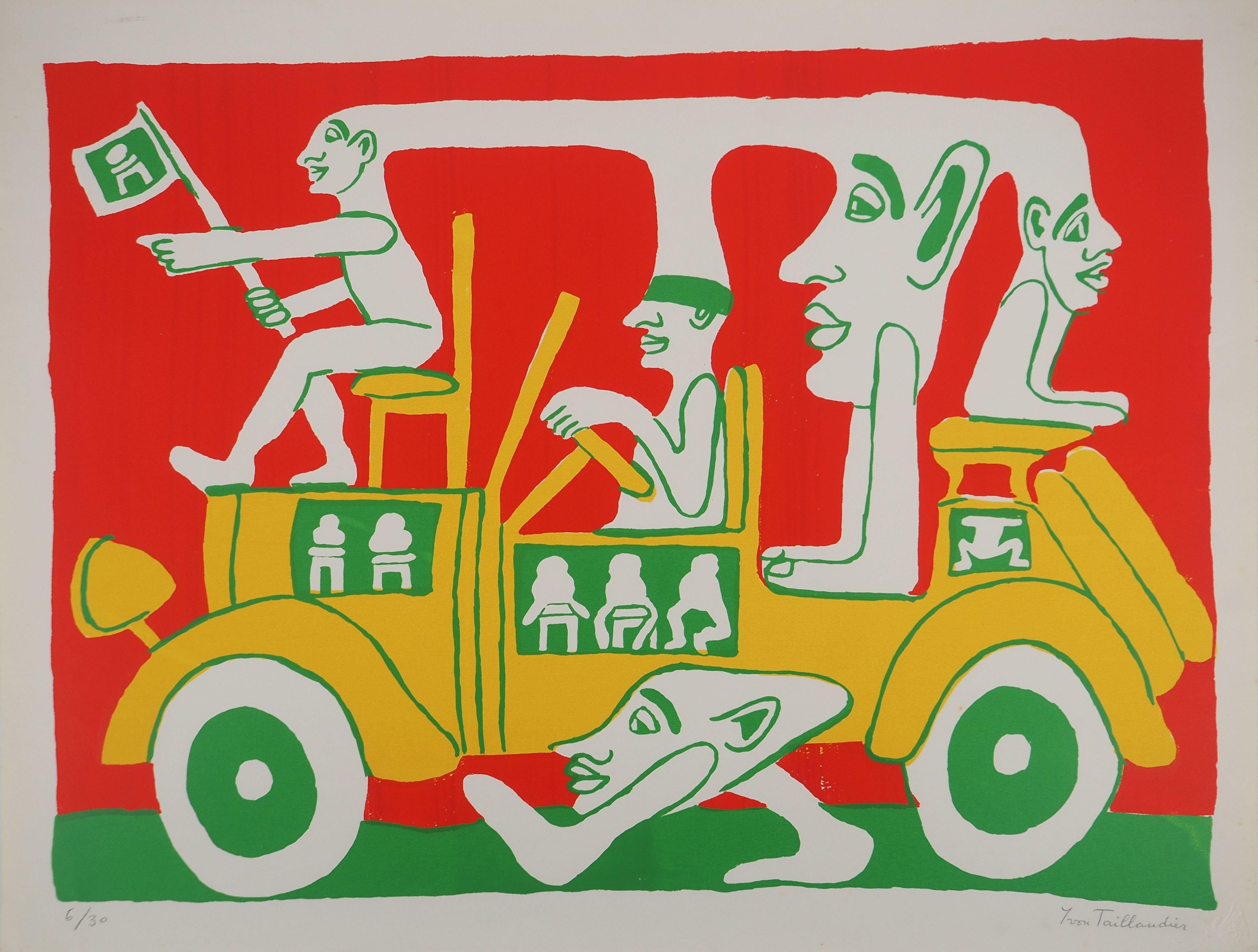 Yvon Taillandier Figurative Print – Die Reise des Catitipede - Original handsignierter Siebdruck
