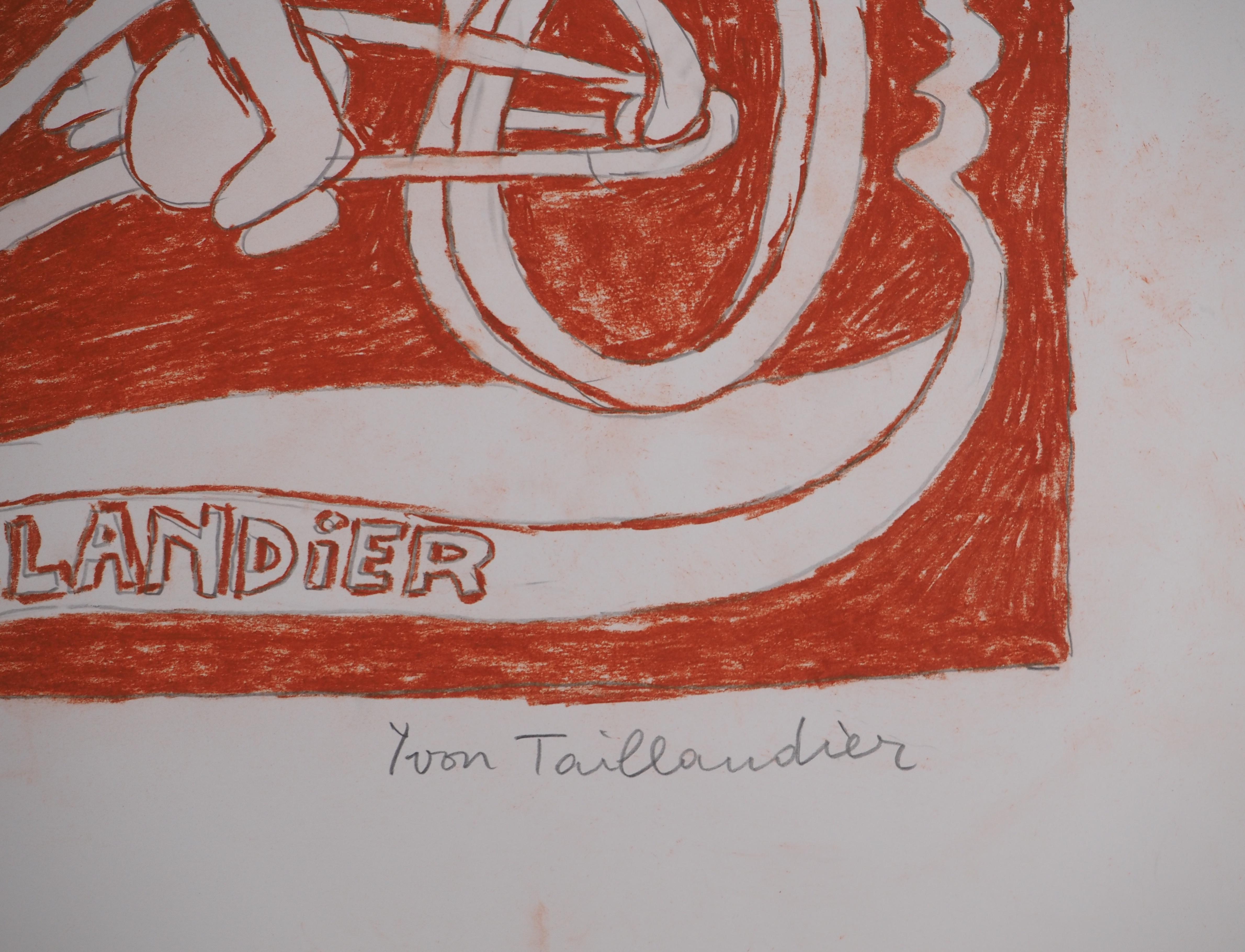 The Cry of the Catitipède - Original Handsigned Drawing - Modern Print by Yvon Taillandier