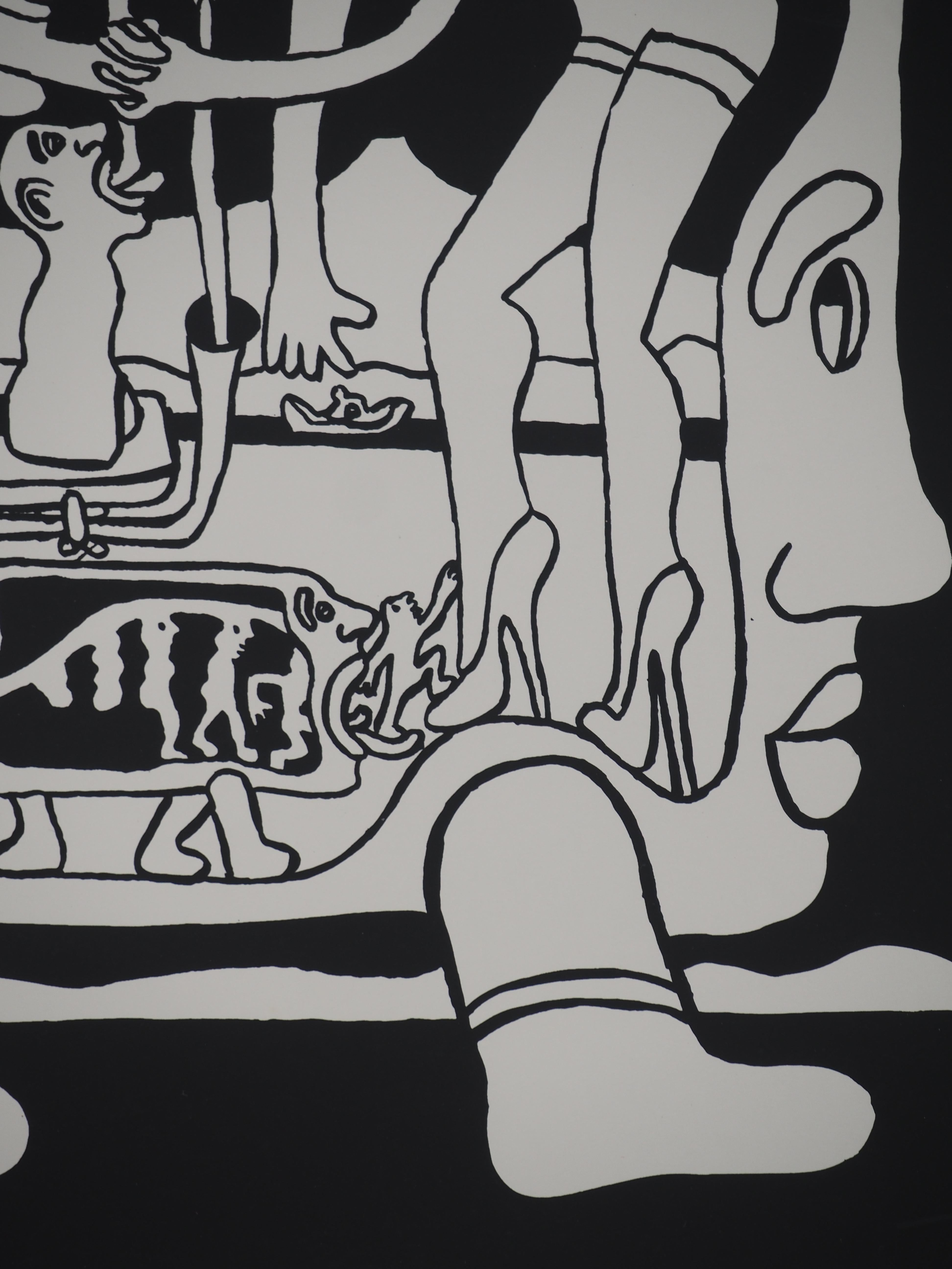 Yvon TAILLANDIER
Der riesige Vierfüßler

Original-Siebdruck
Handsigniert mit Bleistift
Nummeriert / 30 Exemplare
Auf Papier 61 x 43 cm (ca. 24 x 16,9 Zoll) 

Sehr guter Zustand, in den Rändern leicht stockfleckig