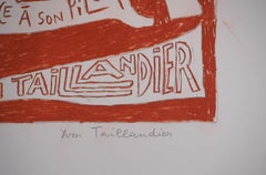 Le pilote à hélice - Dessin original signé de sa main