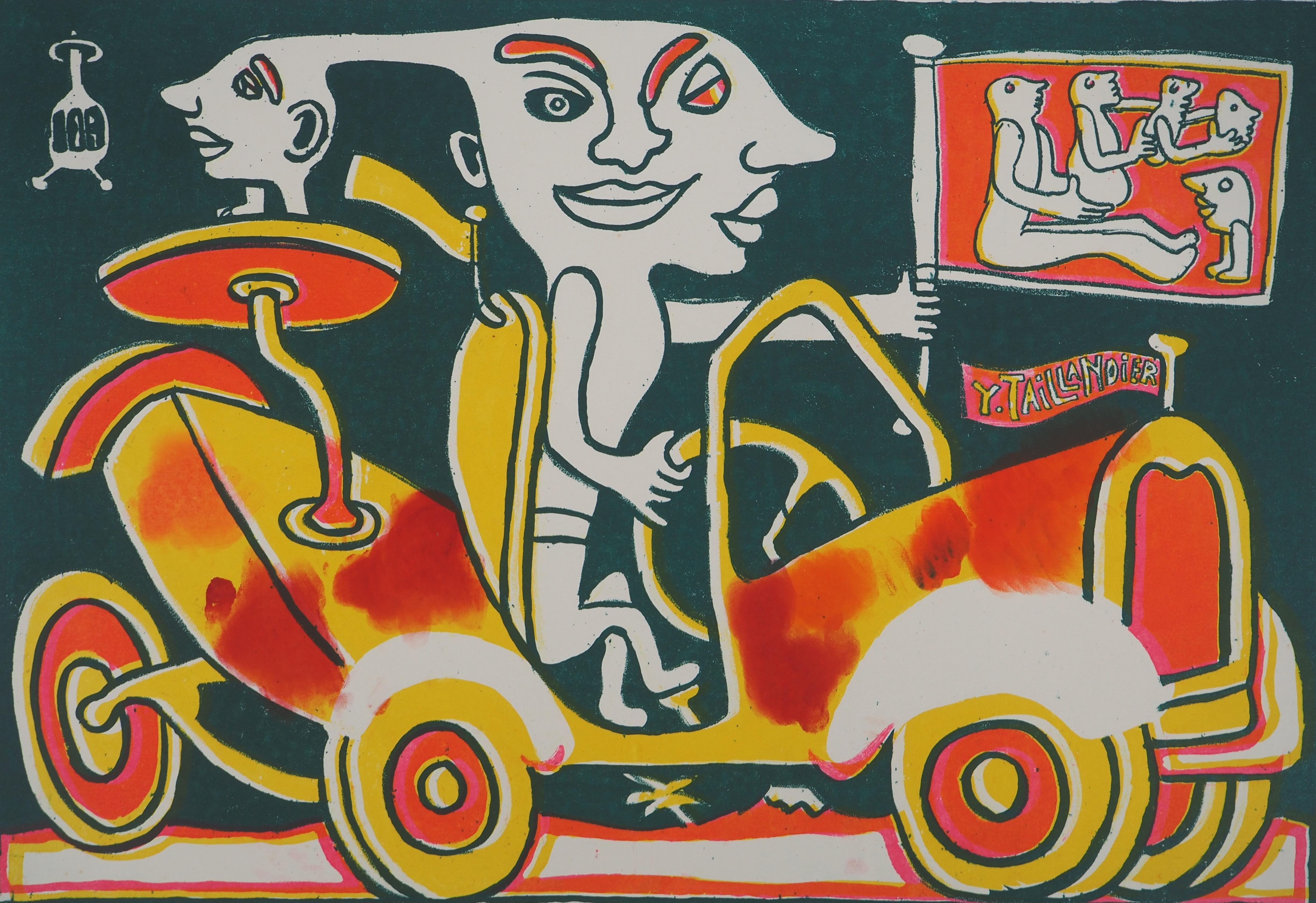 Yvon TAILLANDIER
The Traveller, Havana, 1982

Original screen print
Handsigned in pencil
Justified ‘prueba de color’ (colour test)
On Canson paper 43 x 57.5 cm (c. 16.9 x 22.6 in)

INFORMATION : Rare colour proof, produced by the printer with the