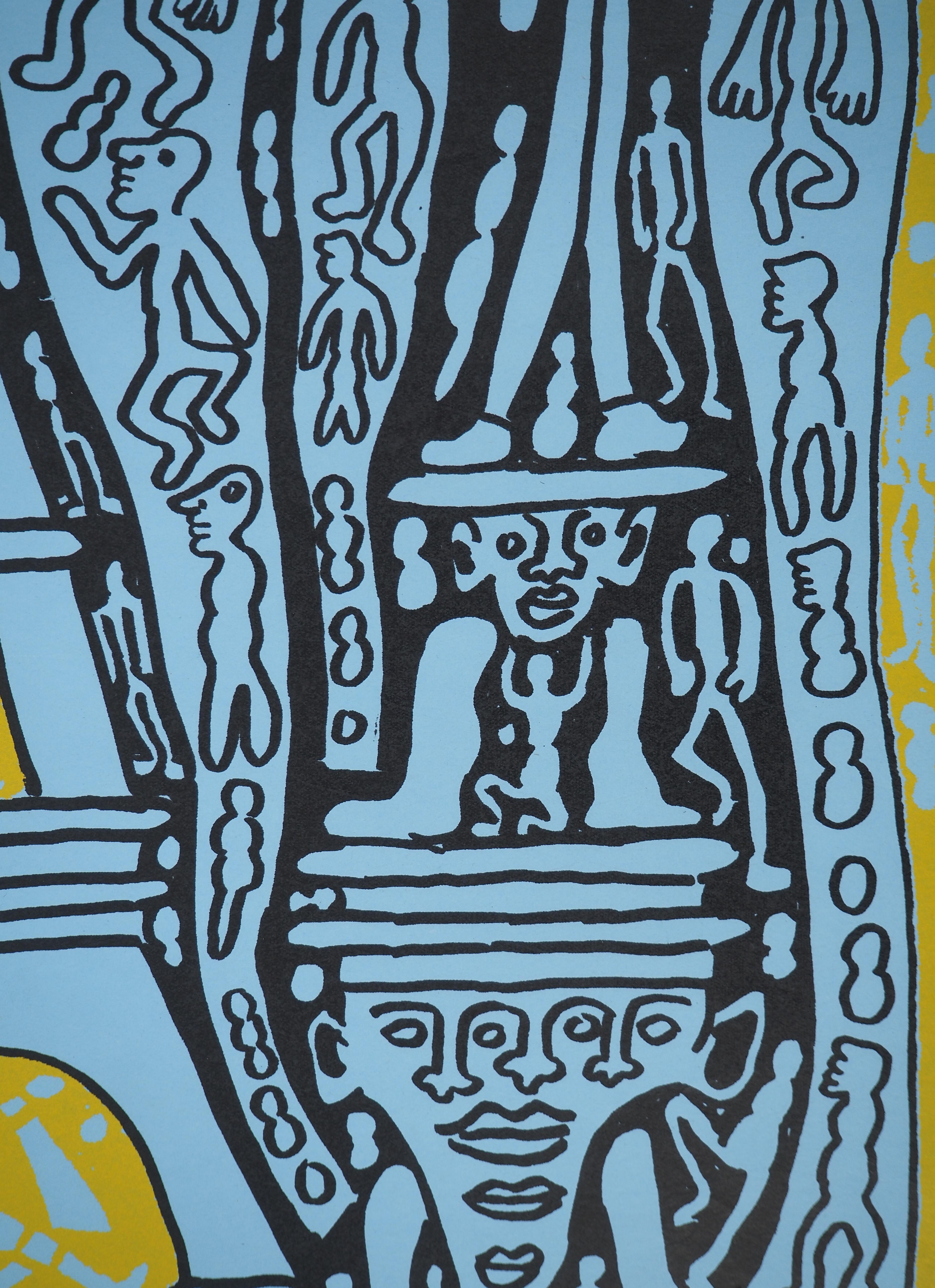 The Yellow Catitipède from Paris - Original Handsigned Screen Print For Sale 1