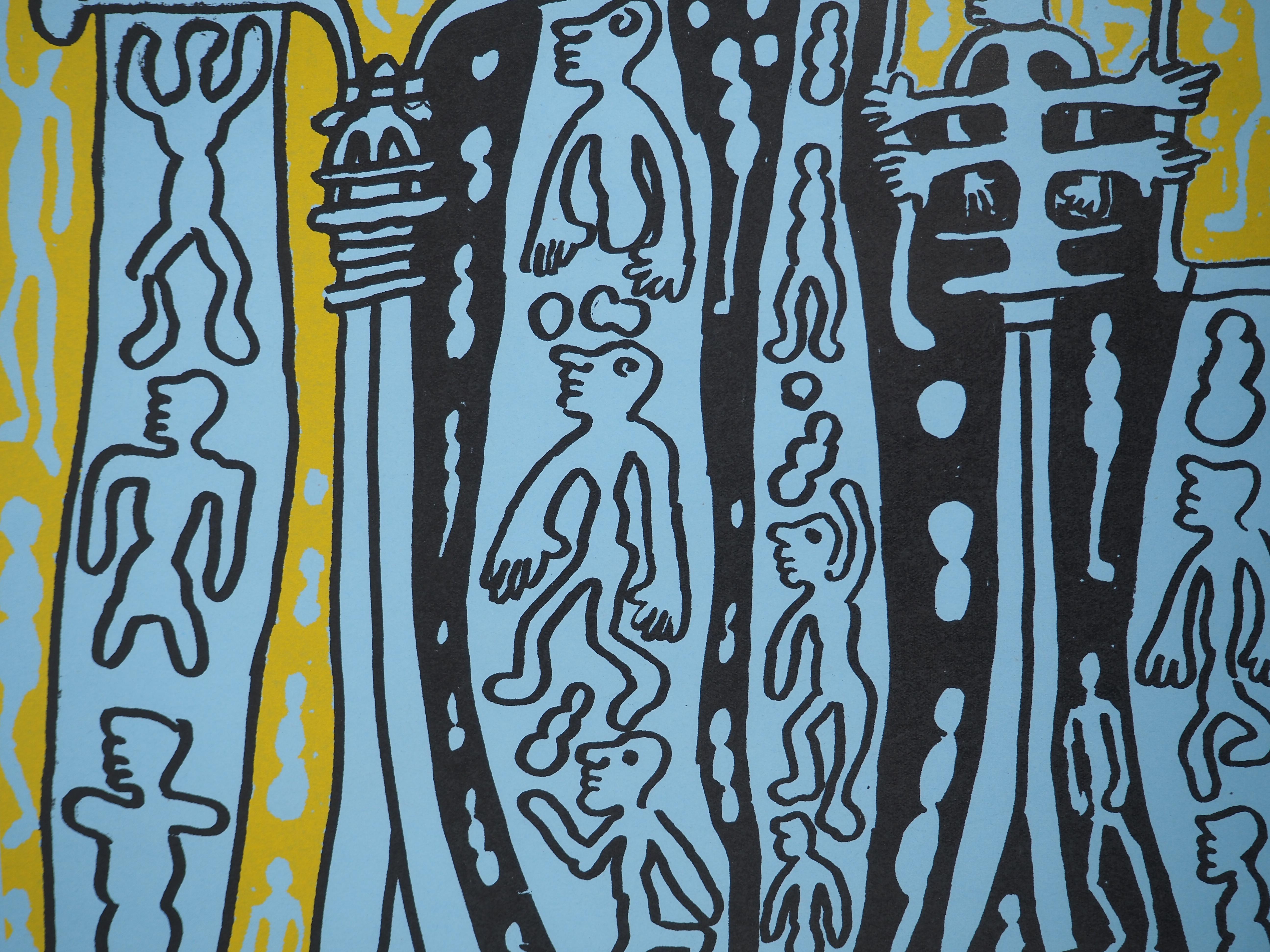 The Yellow Catitipède from Paris - Original Handsigned Screen Print For Sale 4
