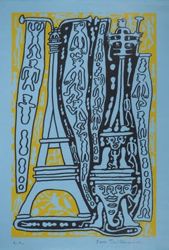 The Yellow Catitipède from Paris - Original Handsigned Screen Print