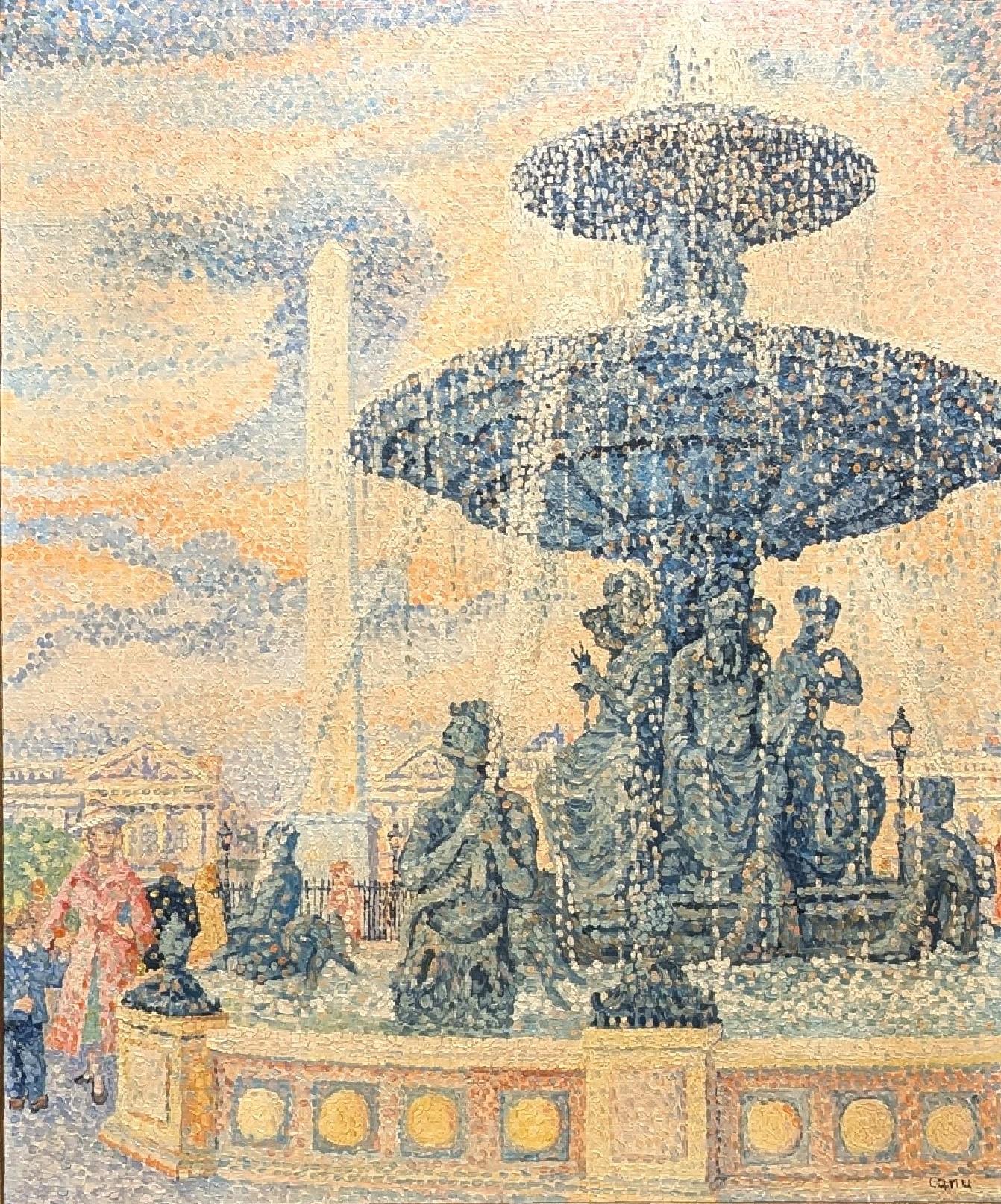 'La Fontaine de Neptune a Paris' - The Fountain of Neptune in Paris Yvonne Canu For Sale 1