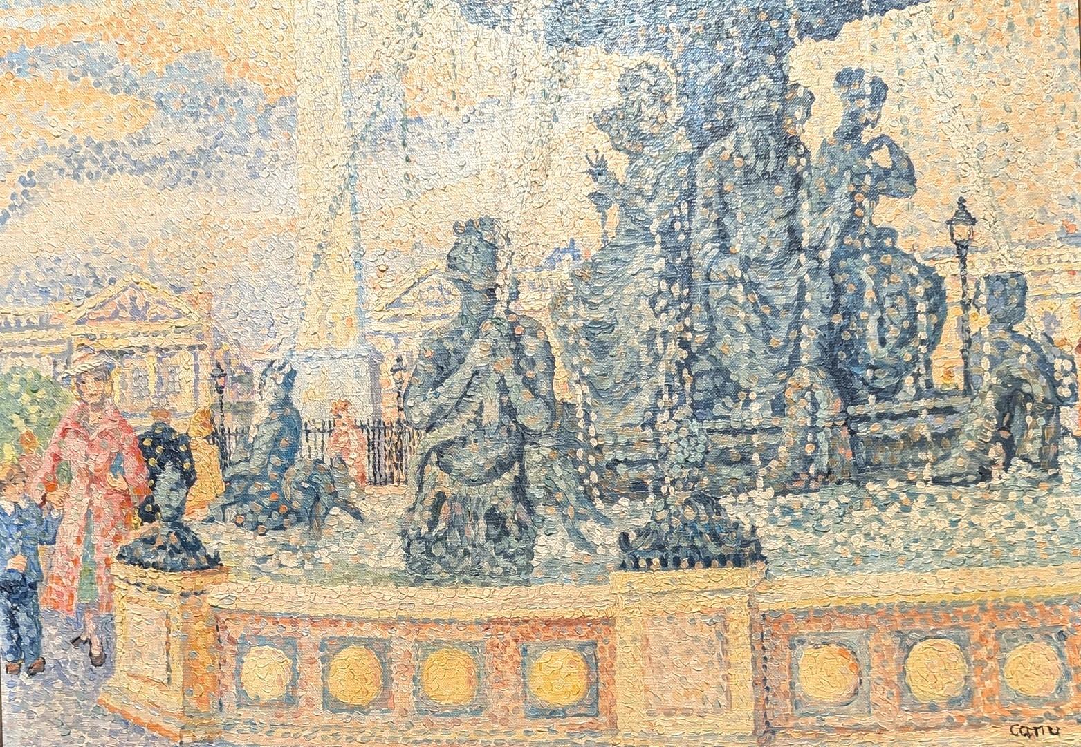 'La Fontaine de Neptune a Paris' - The Fountain of Neptune in Paris Yvonne Canu For Sale 2