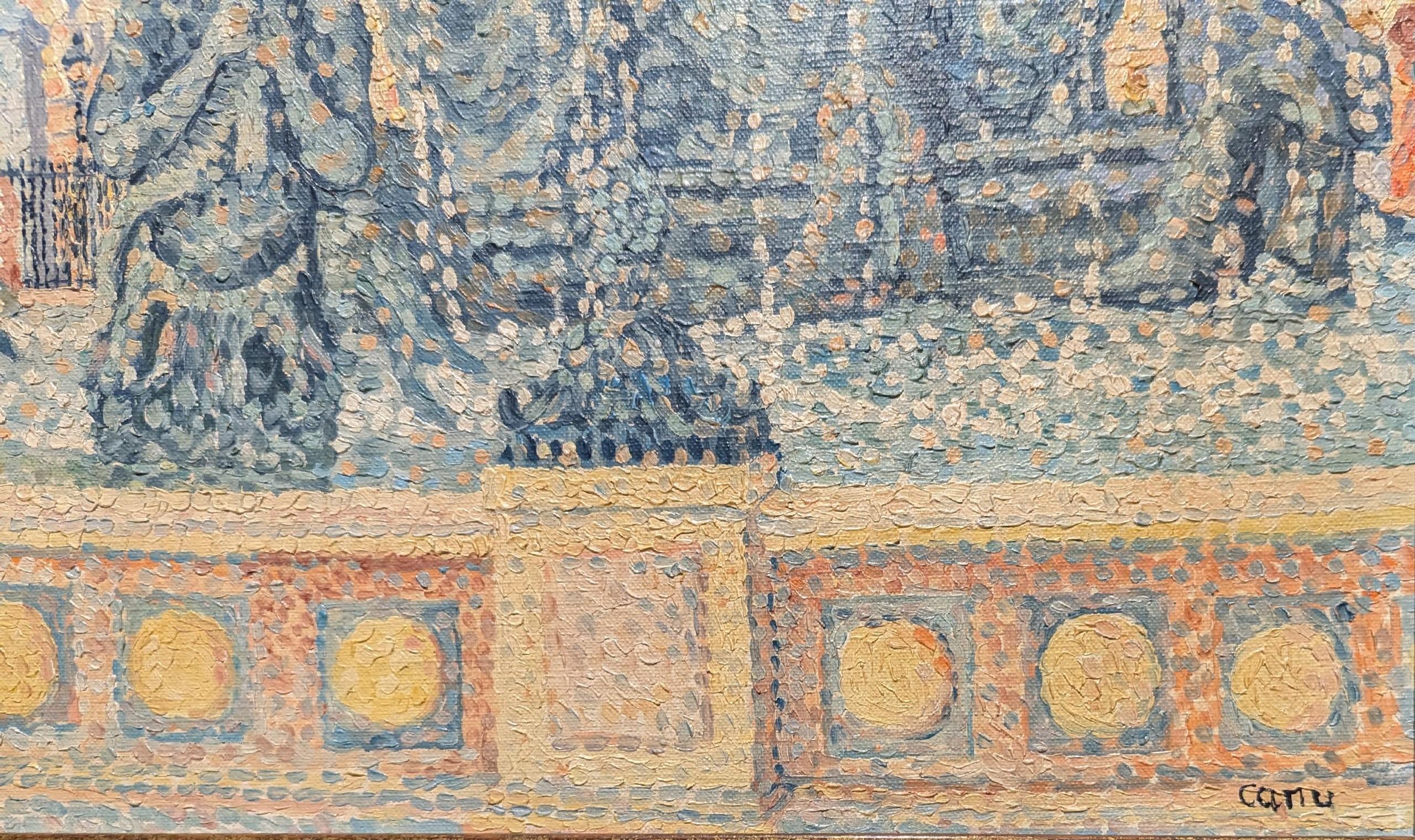 'La Fontaine de Neptune a Paris' - The Fountain of Neptune in Paris Yvonne Canu For Sale 6