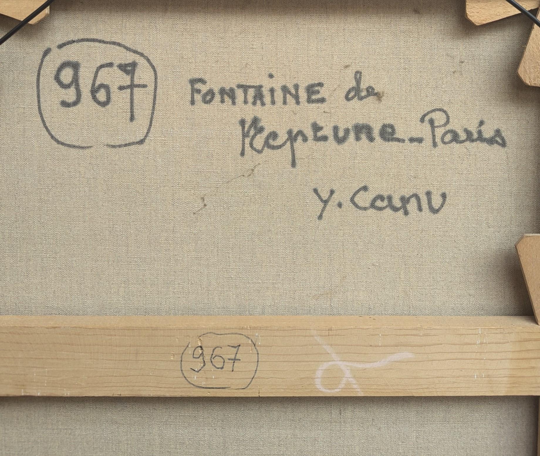 'La Fontaine de Neptune a Paris' - The Fountain of Neptune in Paris Yvonne Canu For Sale 7