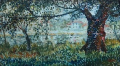 "Les Arbres" French 20th century oil on canvas