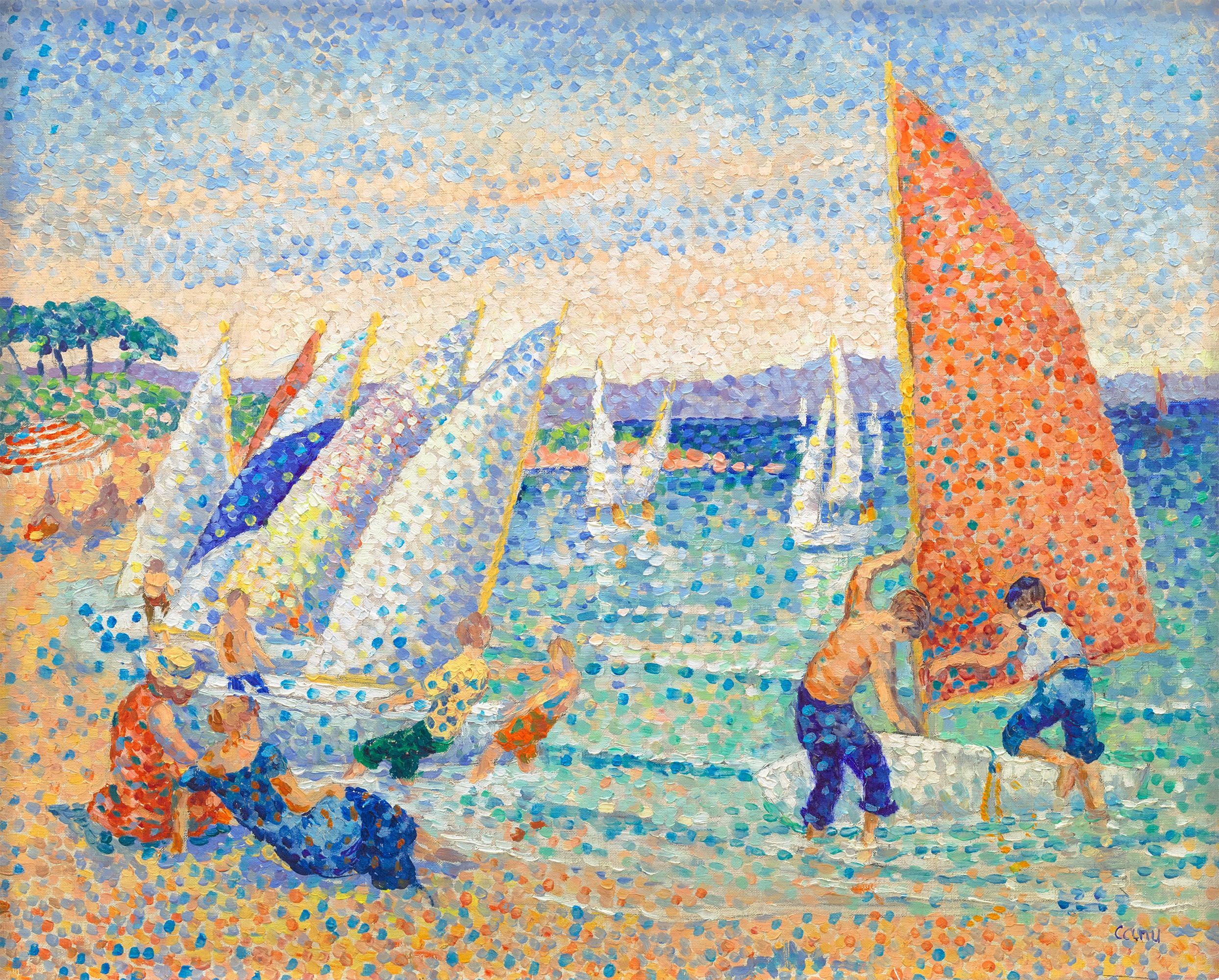 Yvonne Canu
1921-2008  Français

Préparation des régates
(Préparations aux Régates)

Signé "Canu" (en bas à droite)
Intitulé "Préparations aux Régates" (en verso)
Huile sur toile

Témoignage lumineux du pouvoir durable de la technique
