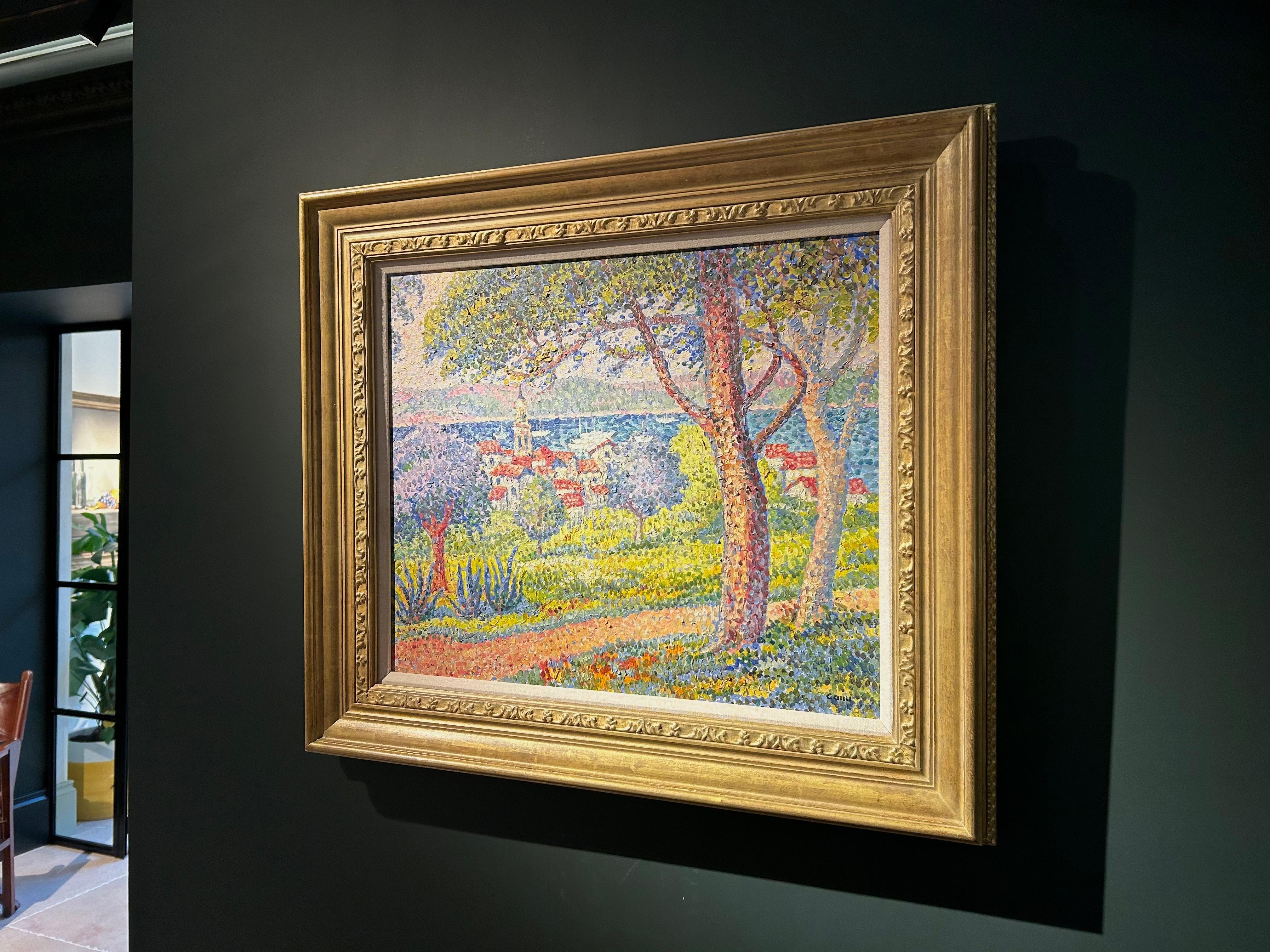 Saint-Tropez, le Golfe - Painting Puntillista de Yvonne Canu
