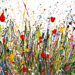 All the Flowers of my Heart Dance Here floral painting-Contemporary art 21st 