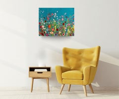 Todas las canciones de amor de mi corazón- arte abstracto floral - pintura al óleo contemporánea