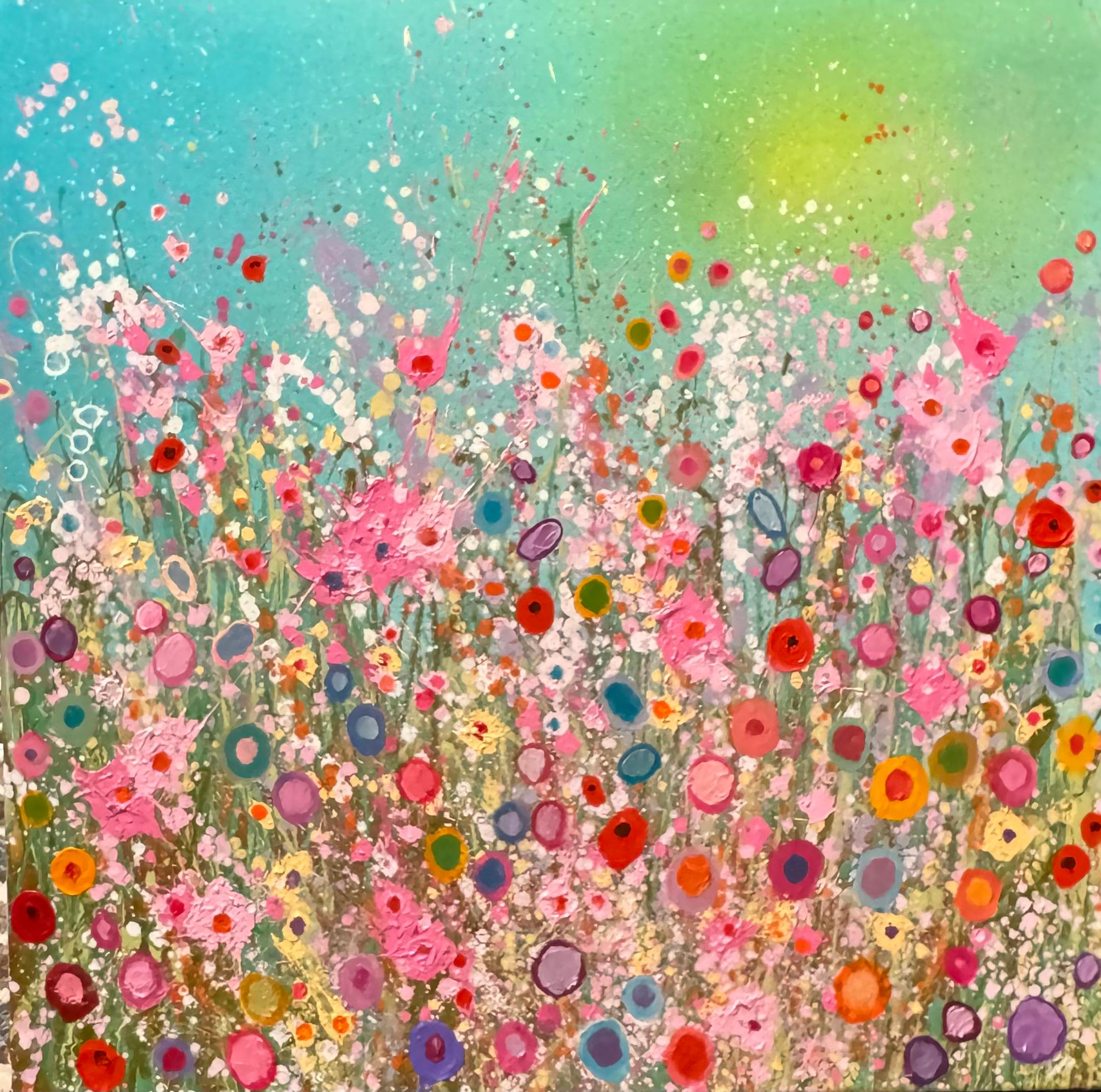 Beautiful You - floral abstrakte zeitgenössische Landschaft Ölgemälde zu verkaufen