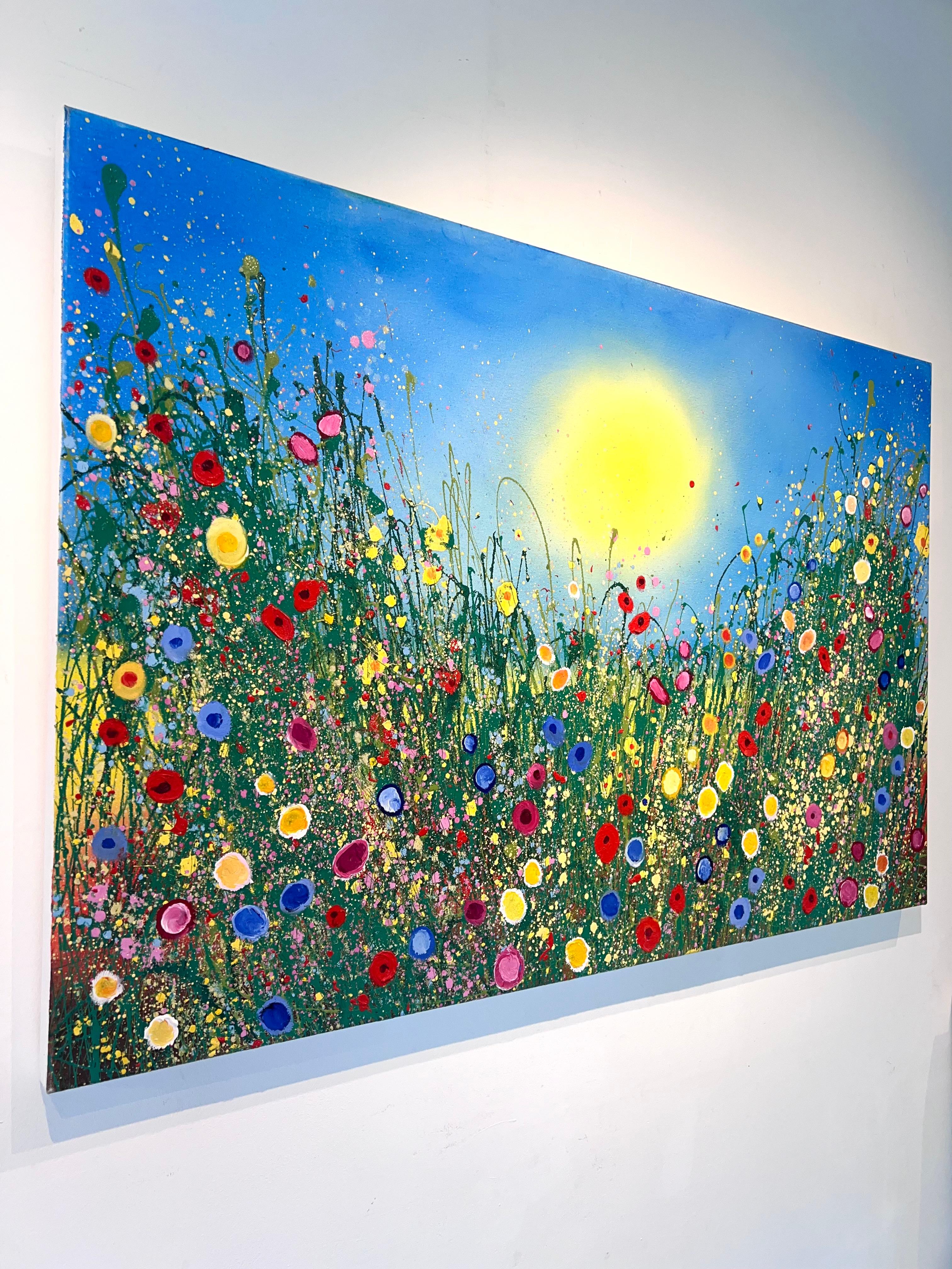 Eden - Art contemporain peinture abstraite originale à l'huile paysage - Expressionnisme abstrait Painting par Yvonne Coomber
