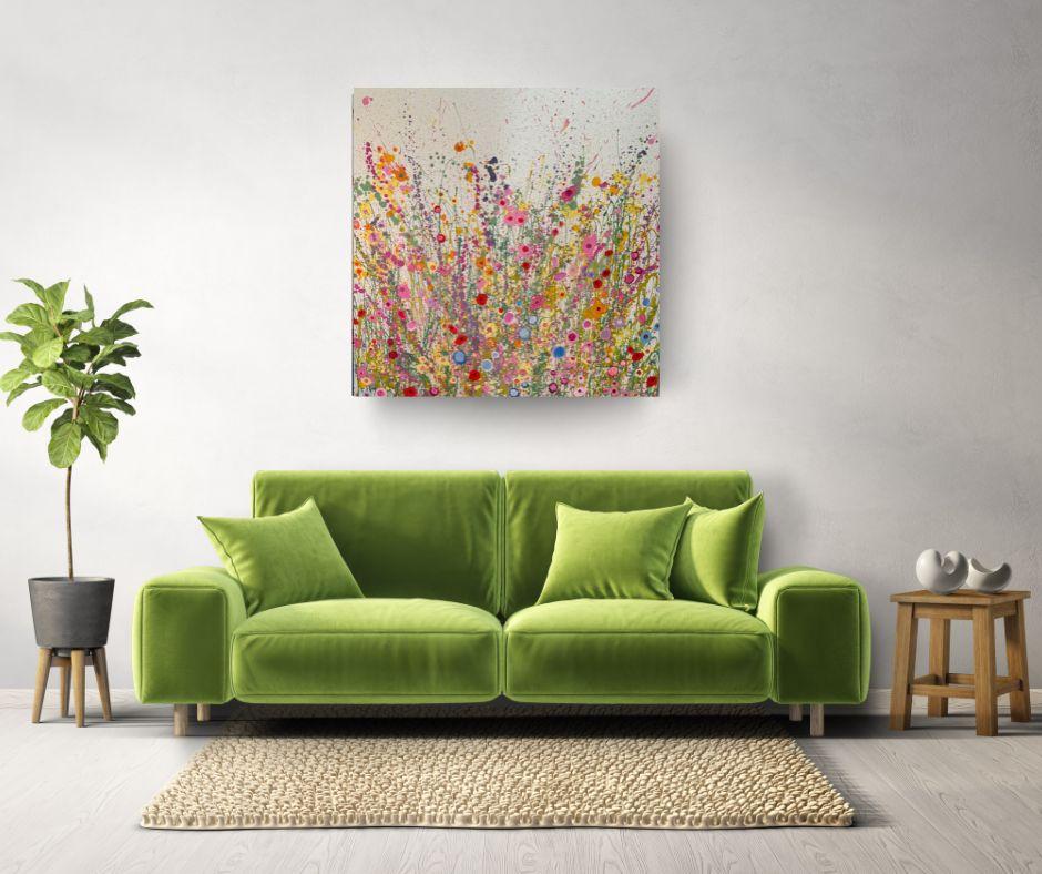 Forever & Always - abstract floral oil painting - contemporary artwork - Painting by Yvonne Coomber