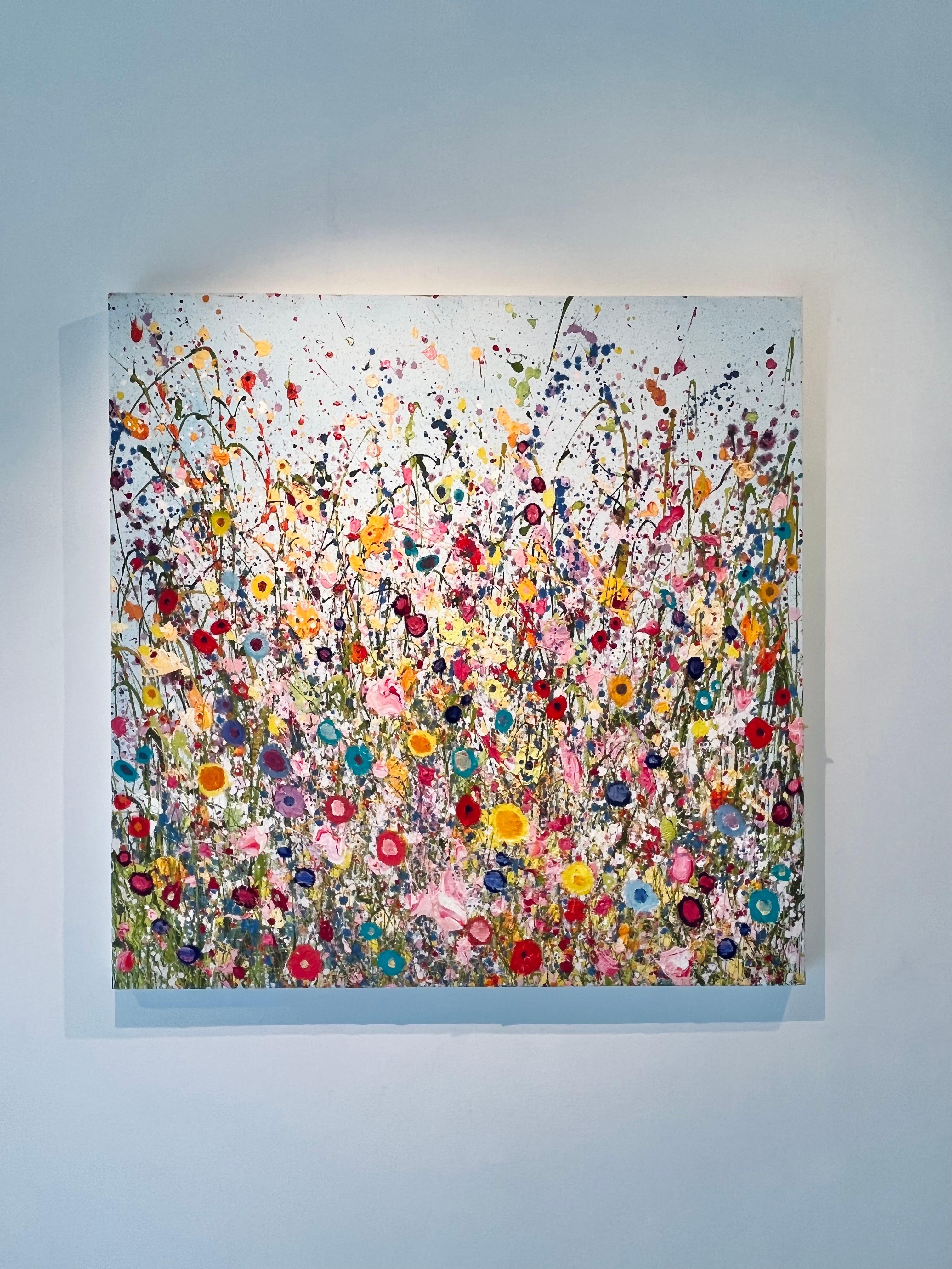 I Am So Blessed to Have Found You- pintura floral moderna original- arte abstracto - Painting de Yvonne Coomber