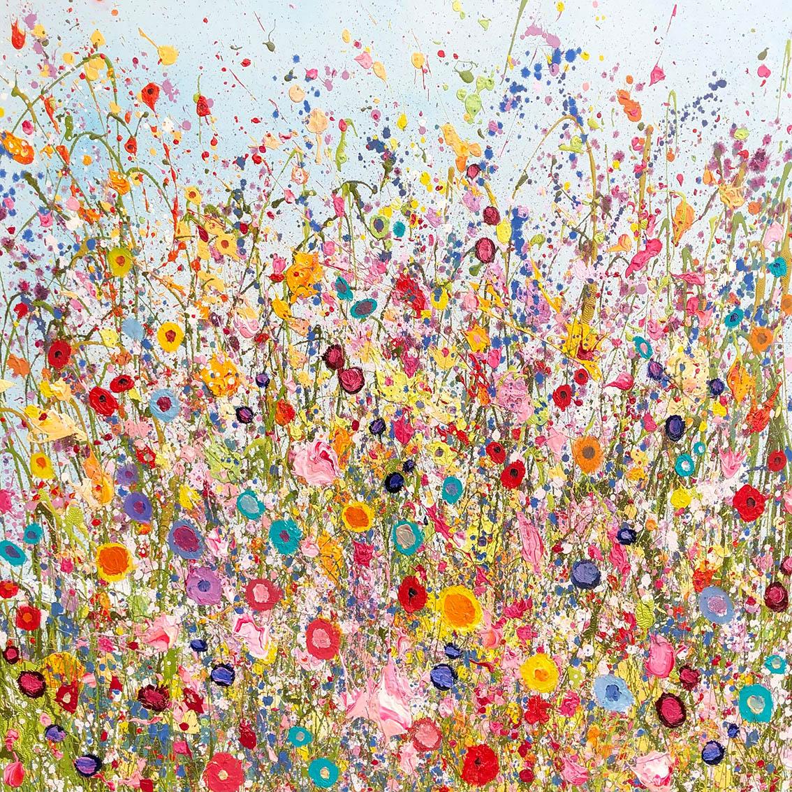 Yvonne Coomber Abstract Painting -  I Am So Blessed to Have Found You-original modern floral painting- abstract art
