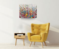 No podría quererte más - arte abstracto floral - pintura al óleo contemporánea