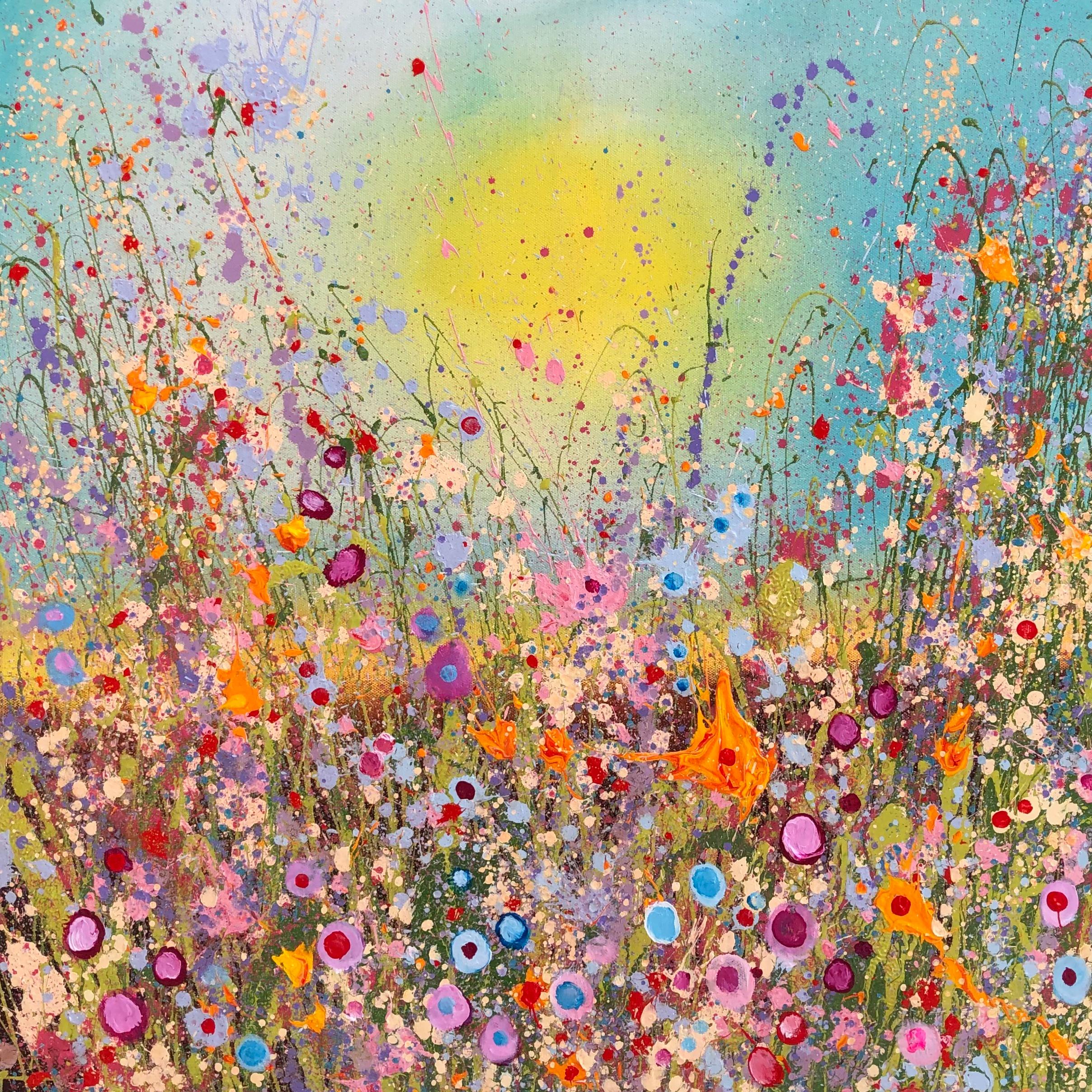 Yvonne Coomber Abstract Painting - I Give You All The Love In My Heart - original floral oil painting- modern art