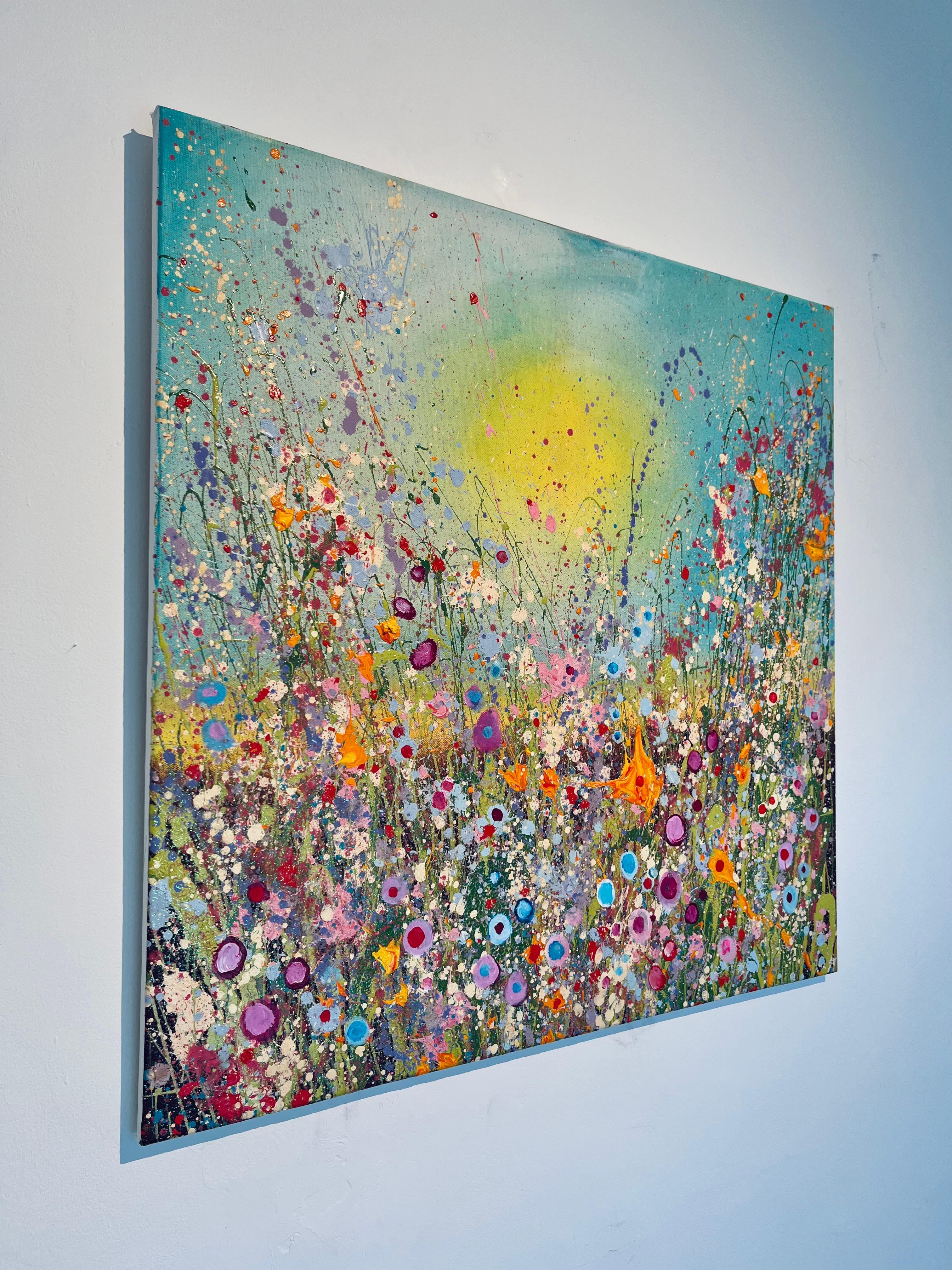 I Give You All The Love -original abstract floral oil painting- contemporary art - Naturalistic Painting by Yvonne Coomber