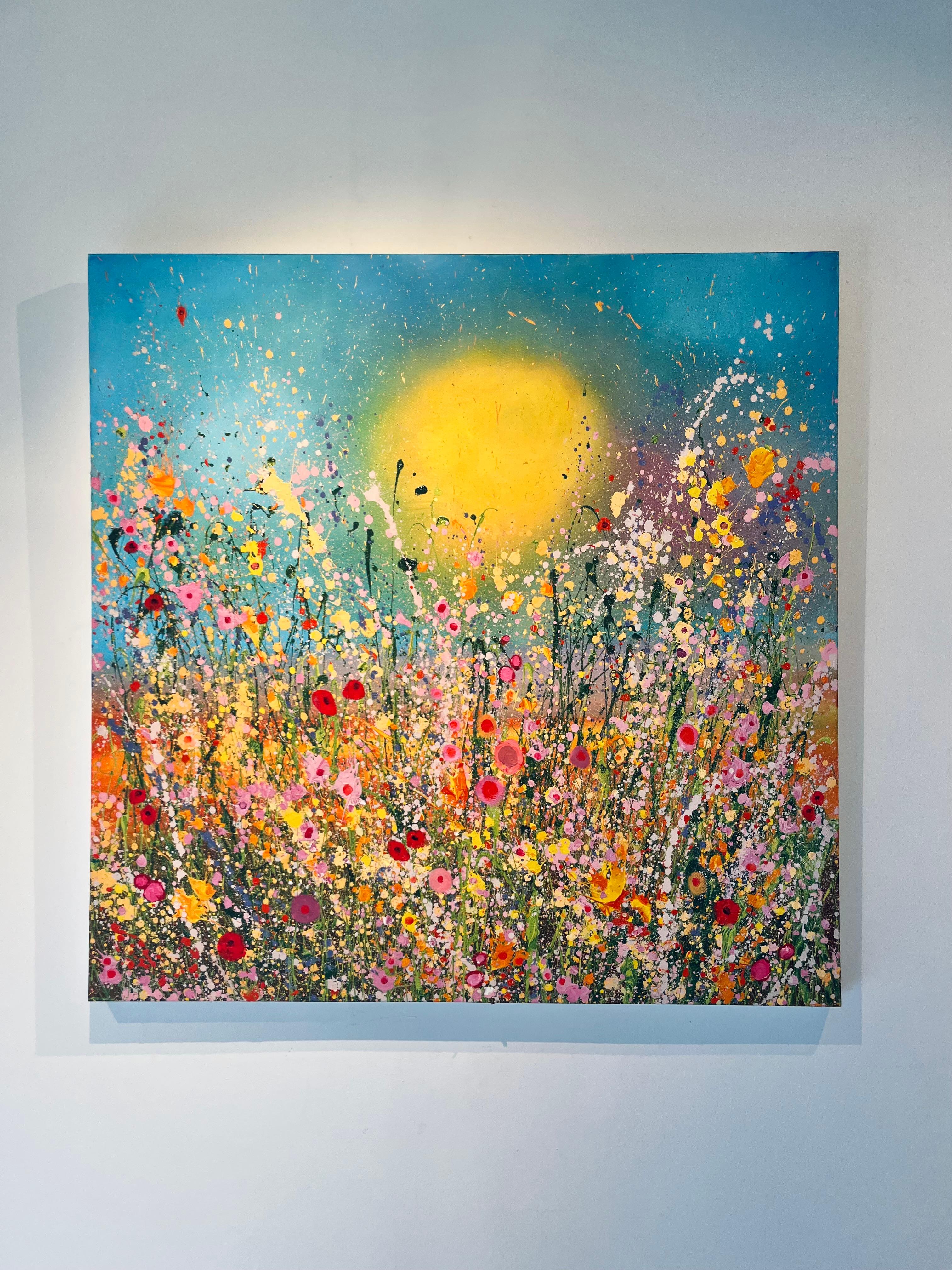  I Love You Forever- original abstract floral oil painting-contemporary artwork - Painting by Yvonne Coomber