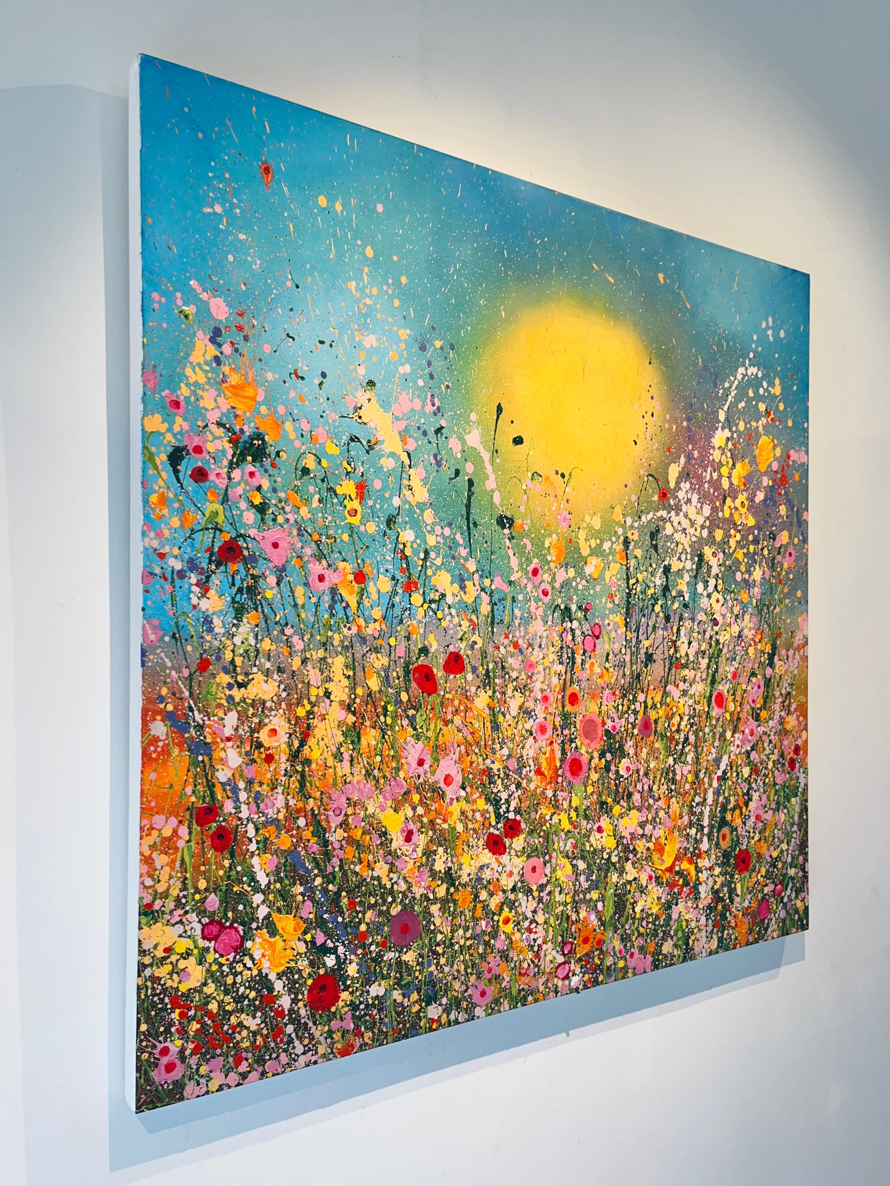  I Love You Forever- original abstract floral oil painting-contemporary artwork - Naturalistic Painting by Yvonne Coomber