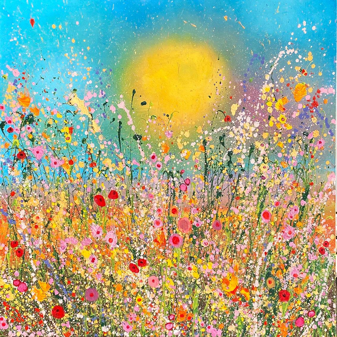 Yvonne Coomber Abstract Painting -  I Love You Forever- original abstract floral oil painting-contemporary artwork