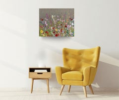 Je t'aime de tout mon coeur - art abstrait floral - peinture à l'huile contemporaine