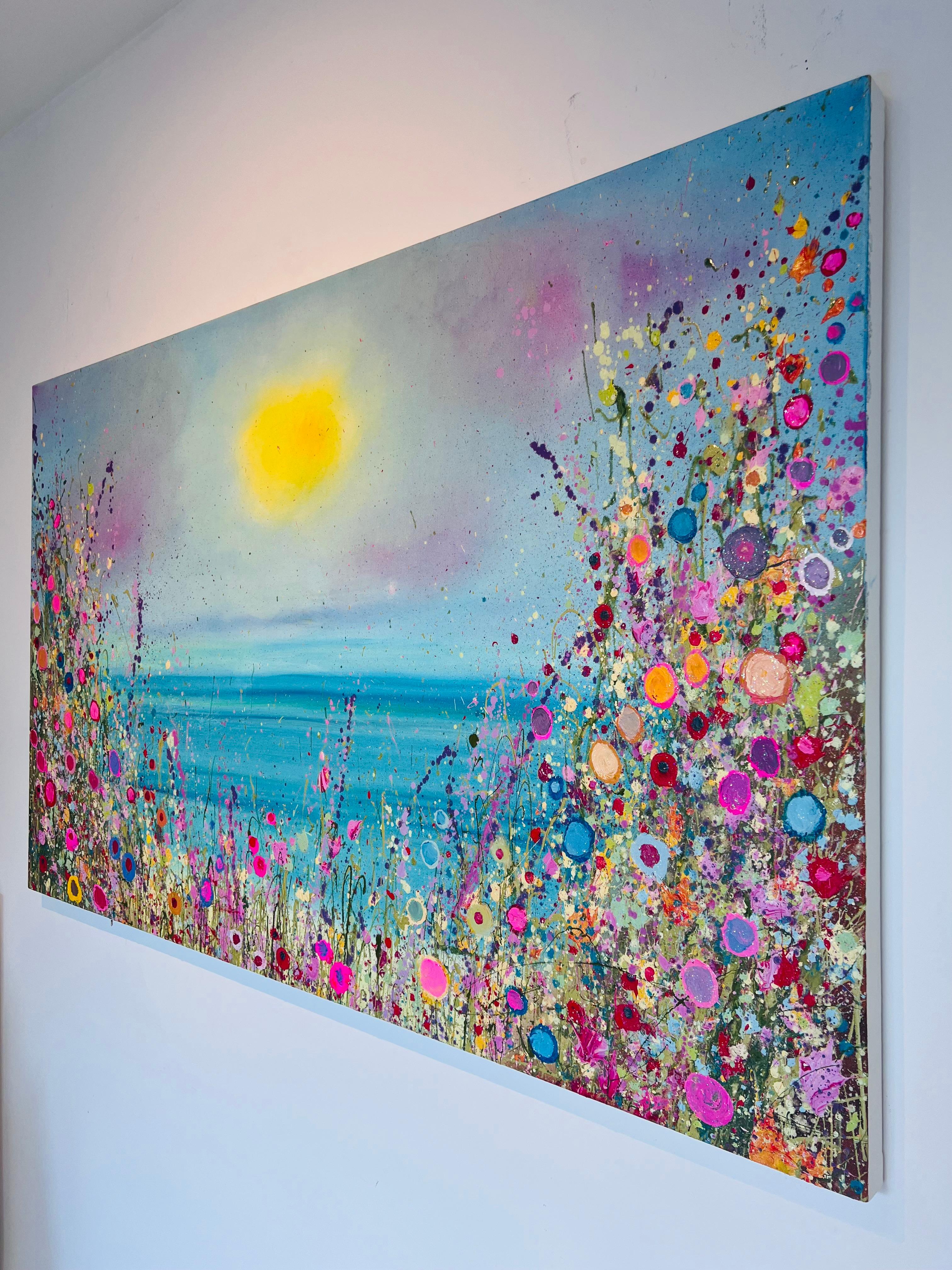 Let The Magic In - original abstract oil floral scape painting Contemporary art - Abstract Expressionist Painting by Yvonne Coomber