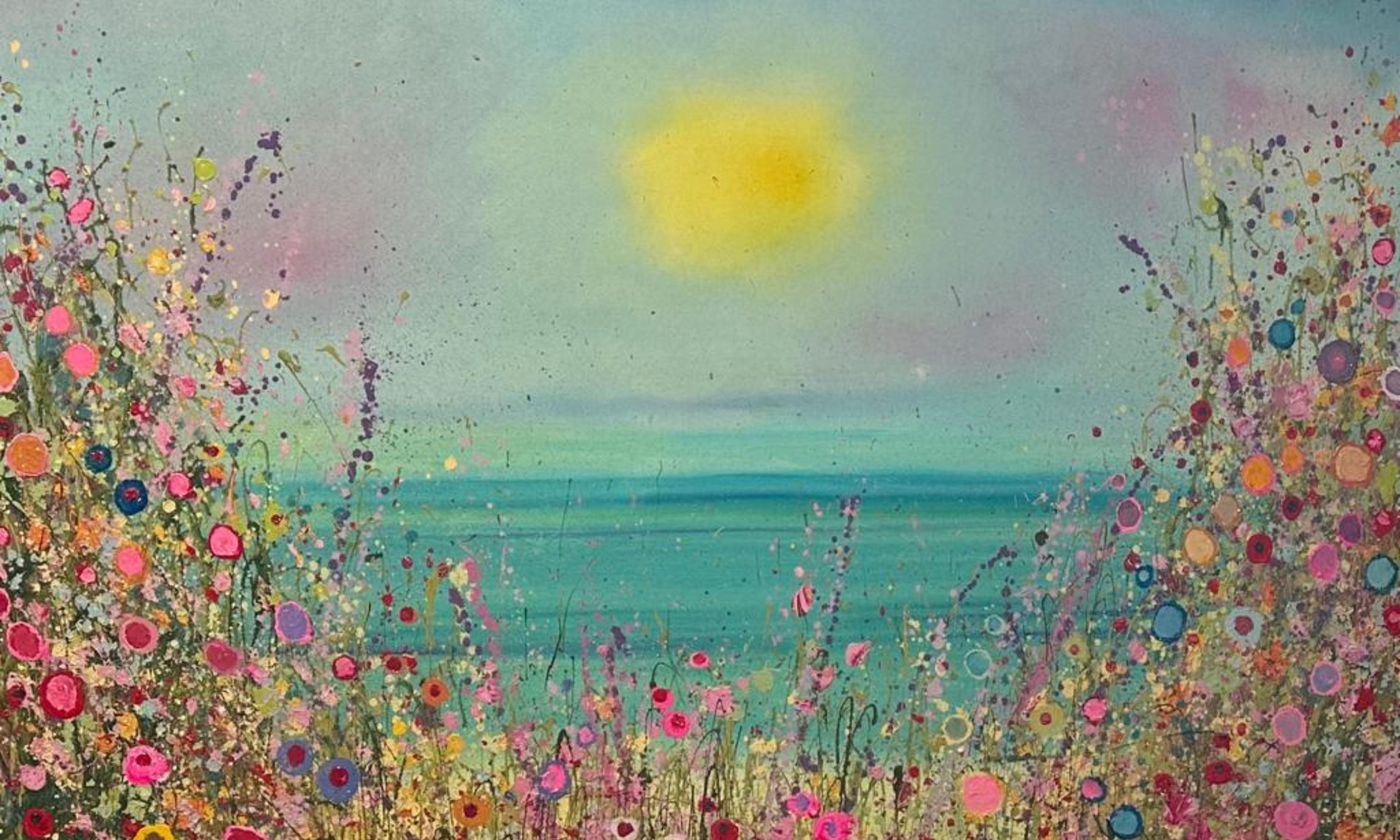 Yvonne Coomber Landscape Painting - Let The Magic In - original abstract oil floral scape painting Contemporary art