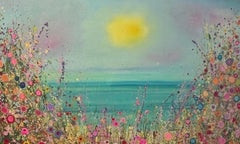 Let The Magic In - pittura astratta originale ad olio di paesaggi floreali Arte contemporanea