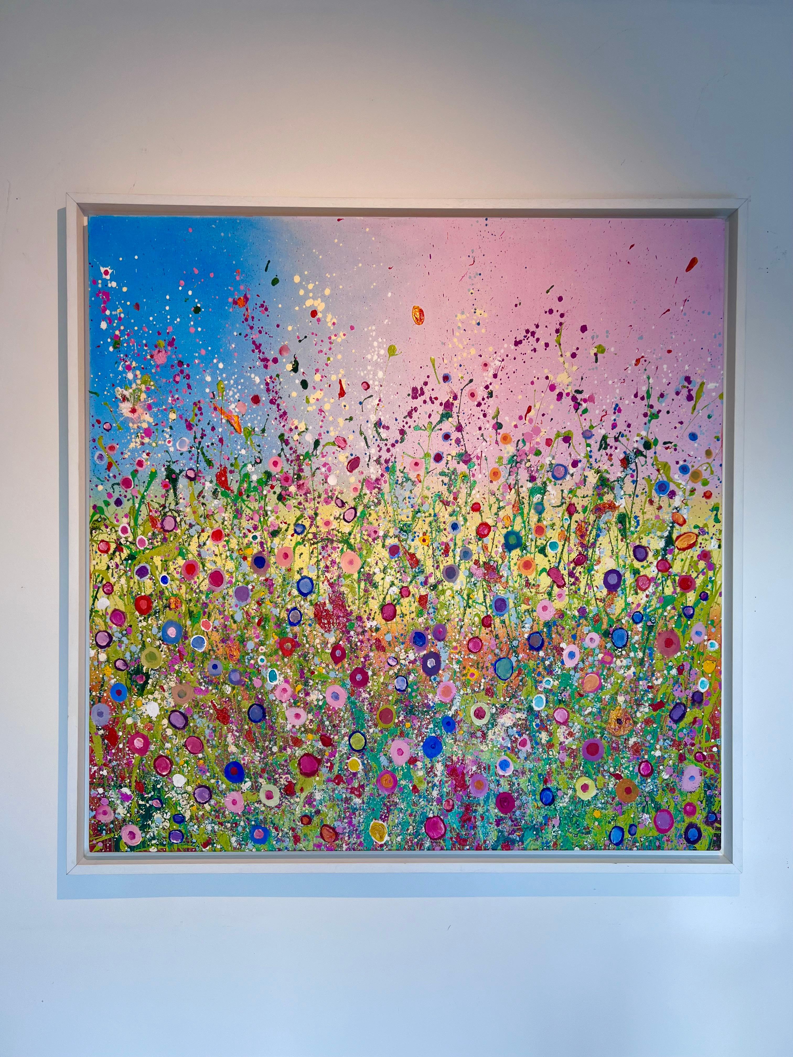 Love Sings Joy - Modern Art, Original abstract floral landscape painting - Painting by Yvonne Coomber