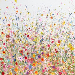 Jardín de los Amores - Pintura original abstracta paisaje floral - Arte Moderno