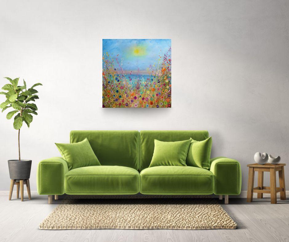 Baci di sirene - pittura ad olio astratta - arte contemporanea - Painting di Yvonne Coomber