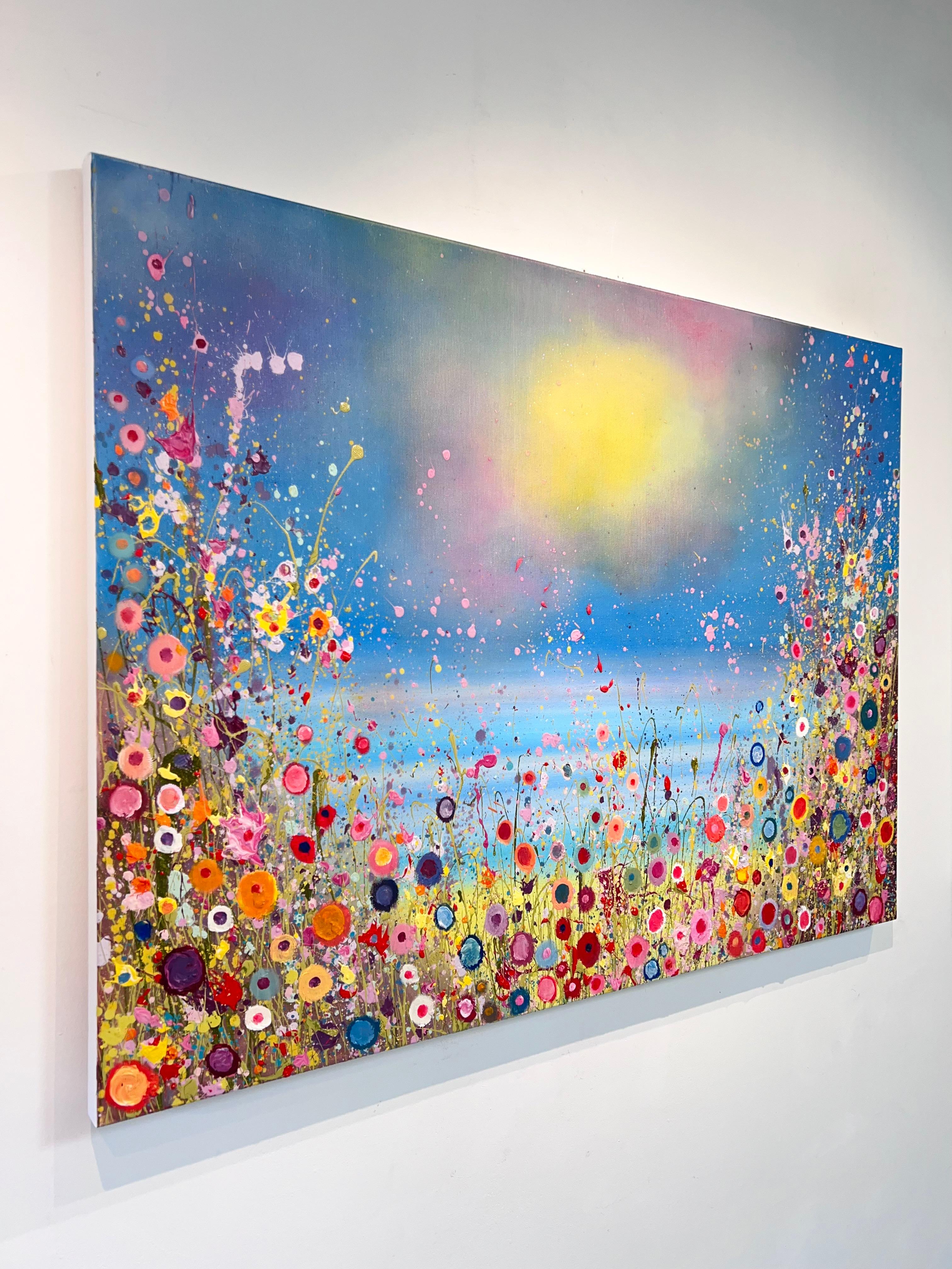 Mermaids Sing Sweet Love Songs - original floral modern, oil painting - Painting by Yvonne Coomber