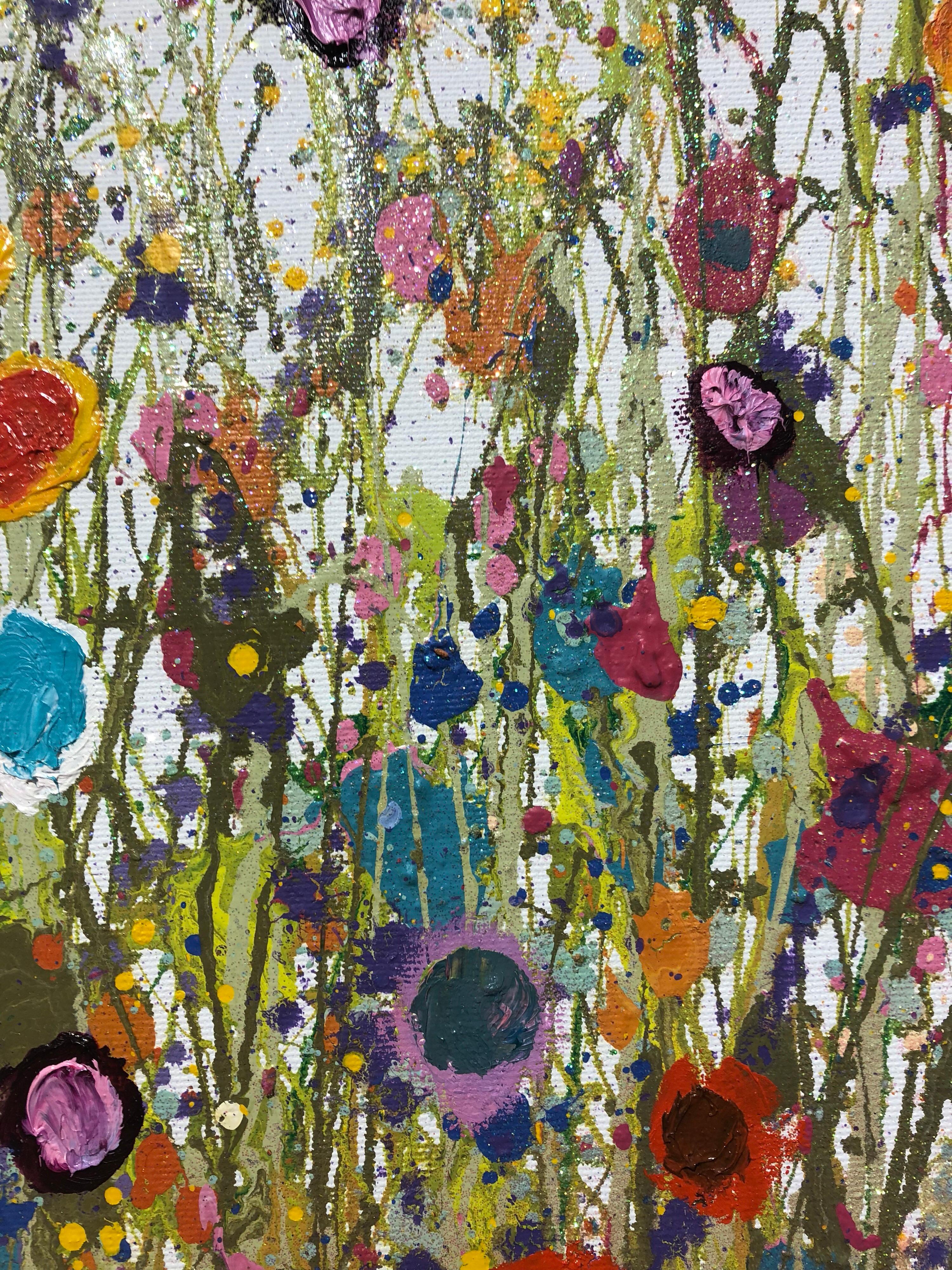 My Heart is Yours abstract landscape painting - Painting by Yvonne Coomber