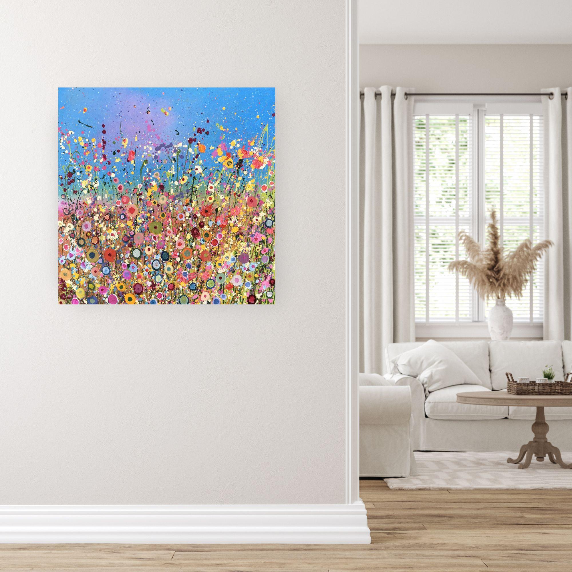 I nostri bellissimi cuori scintillanti-Pittura floreale paesaggistica originale - arte astratta - Painting di Yvonne Coomber