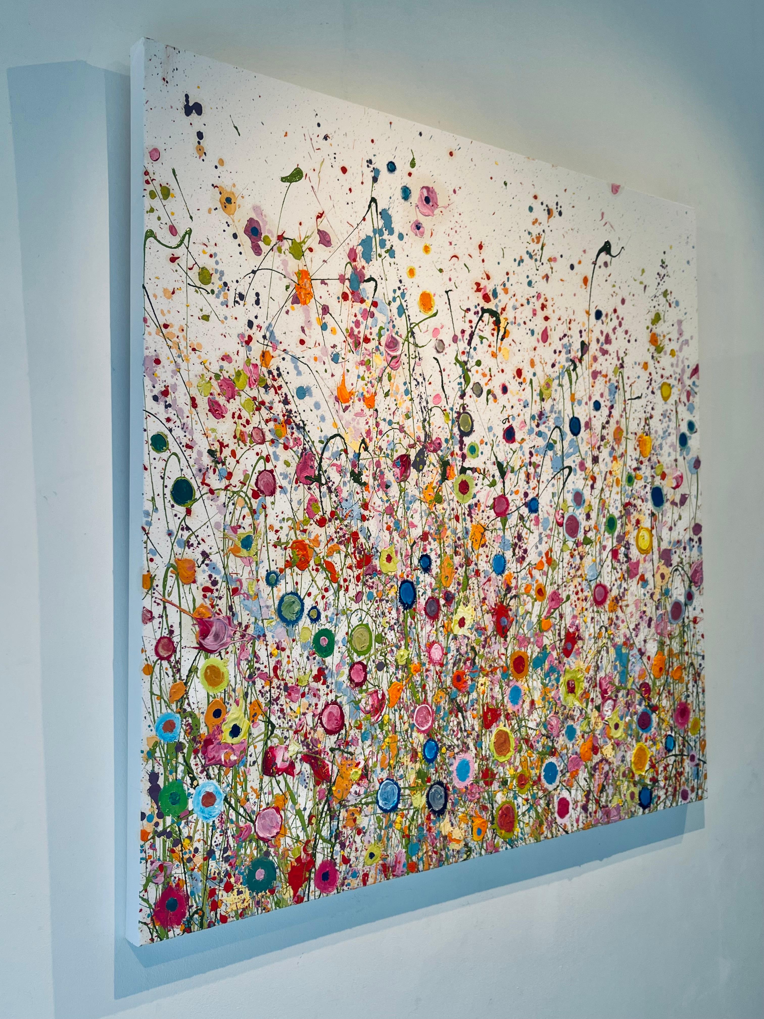 Arcobaleni d'amore caleidoscopici - pittura floreale astratta originale - arte moderna - Painting Naturalismo di Yvonne Coomber