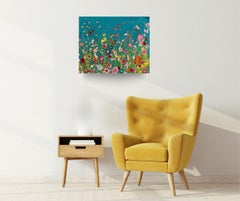 Sweet Connecting - art abstrait floral- peinture à l'huile contemporaine