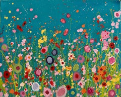 Sweet Connecting - art abstrait floral- peinture à l'huile contemporaine